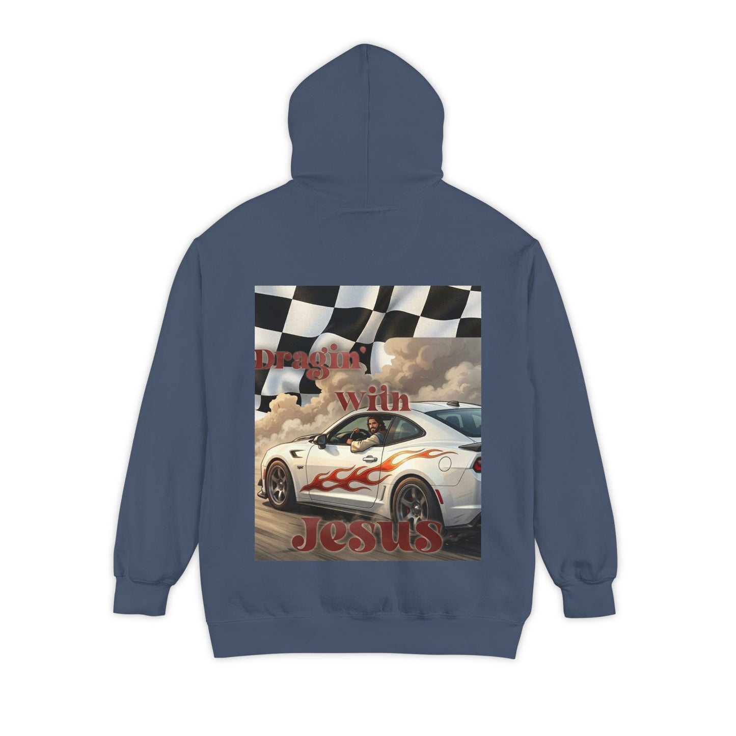 Dragin with Jesus Hoodie — Small Chest Print