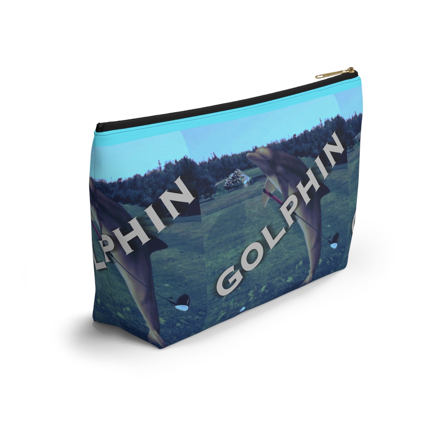 Golphin Dolphin Print Accessory Pouch — T‑Bottom Cosmetic Bag