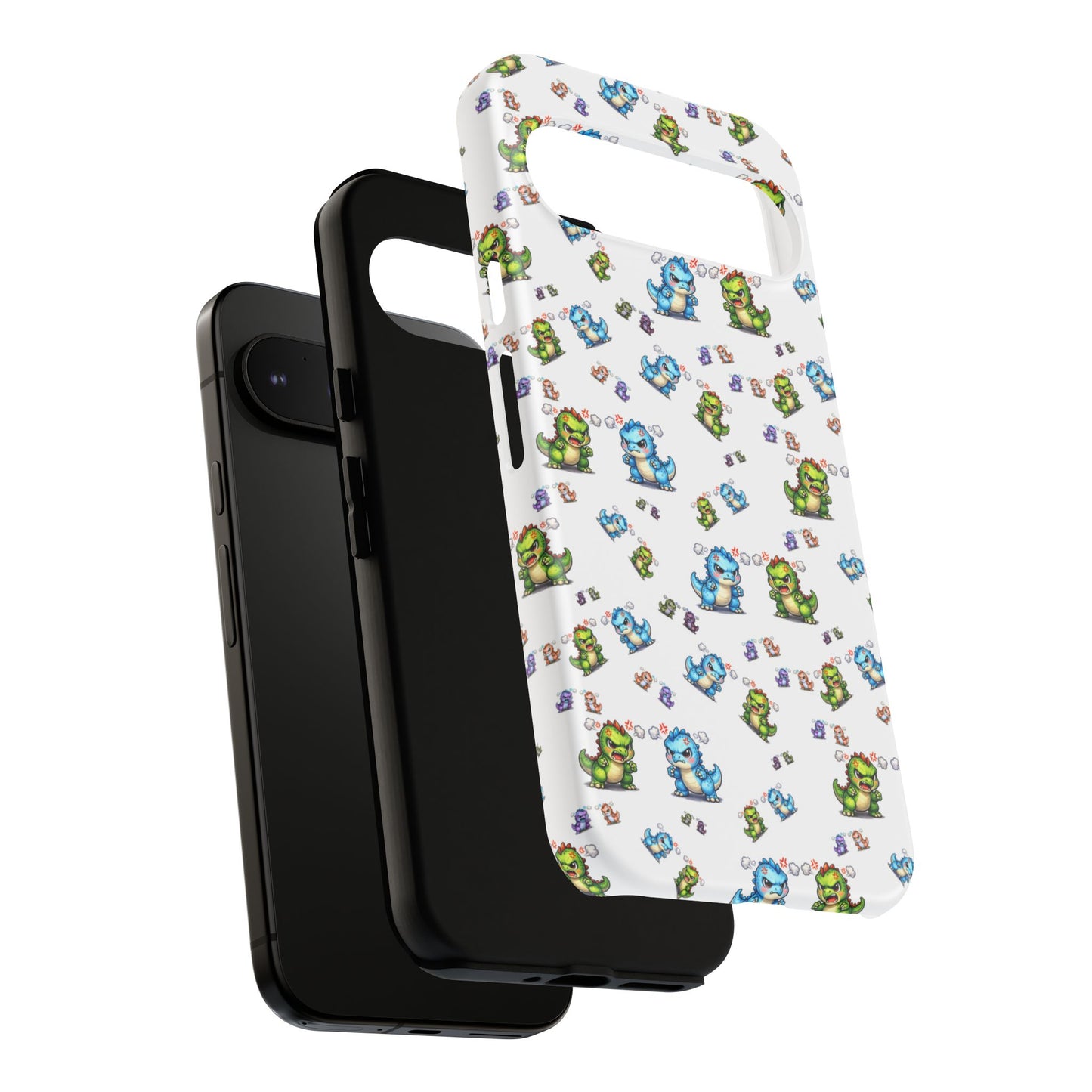Cute Dino Pattern Phone Case — Playful Cartoon Dinosaur Tough Phone Cover