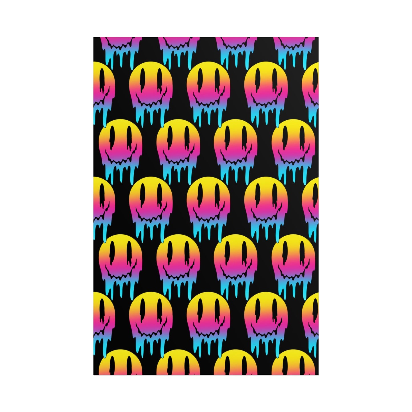 Neon Drip Smiley Poster