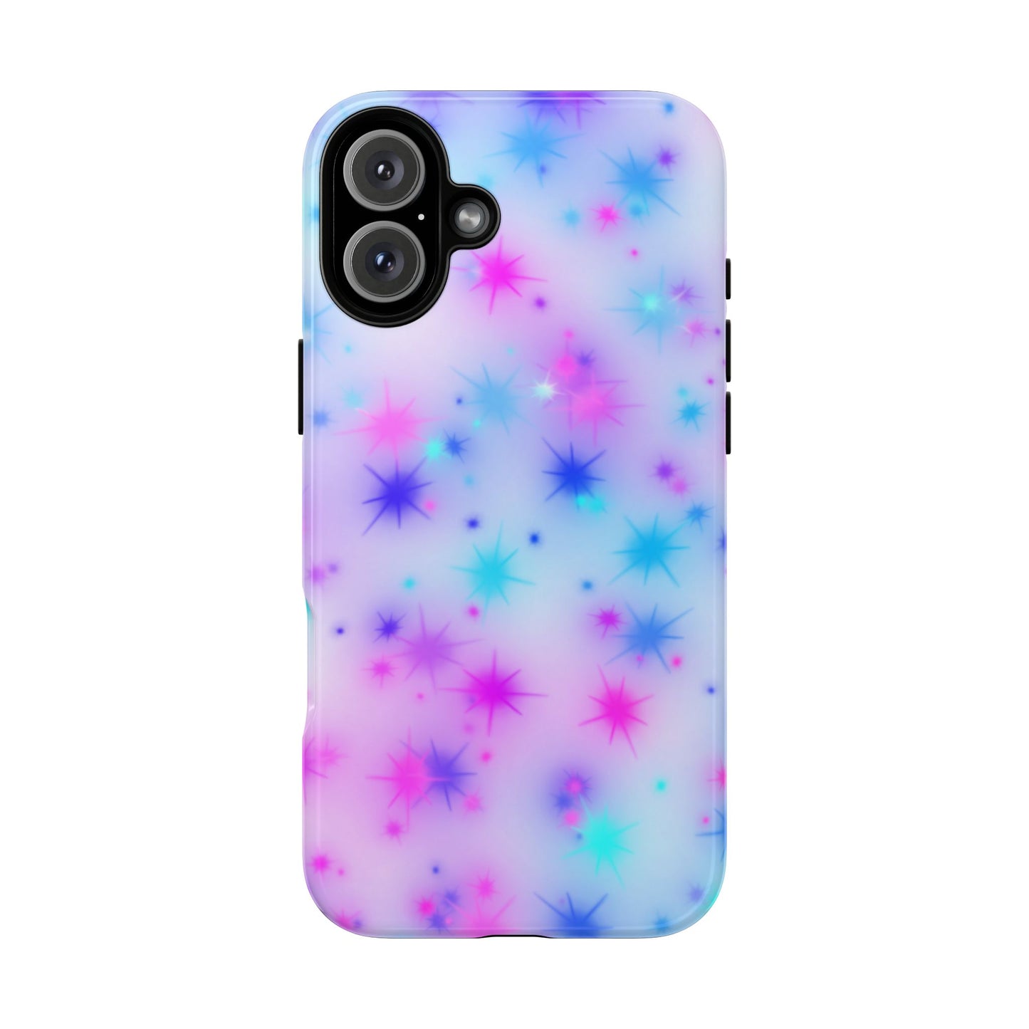 Galaxy Starburst Tough Phone Case — Pastel Pink & Blue Sparkle Protective Cover
