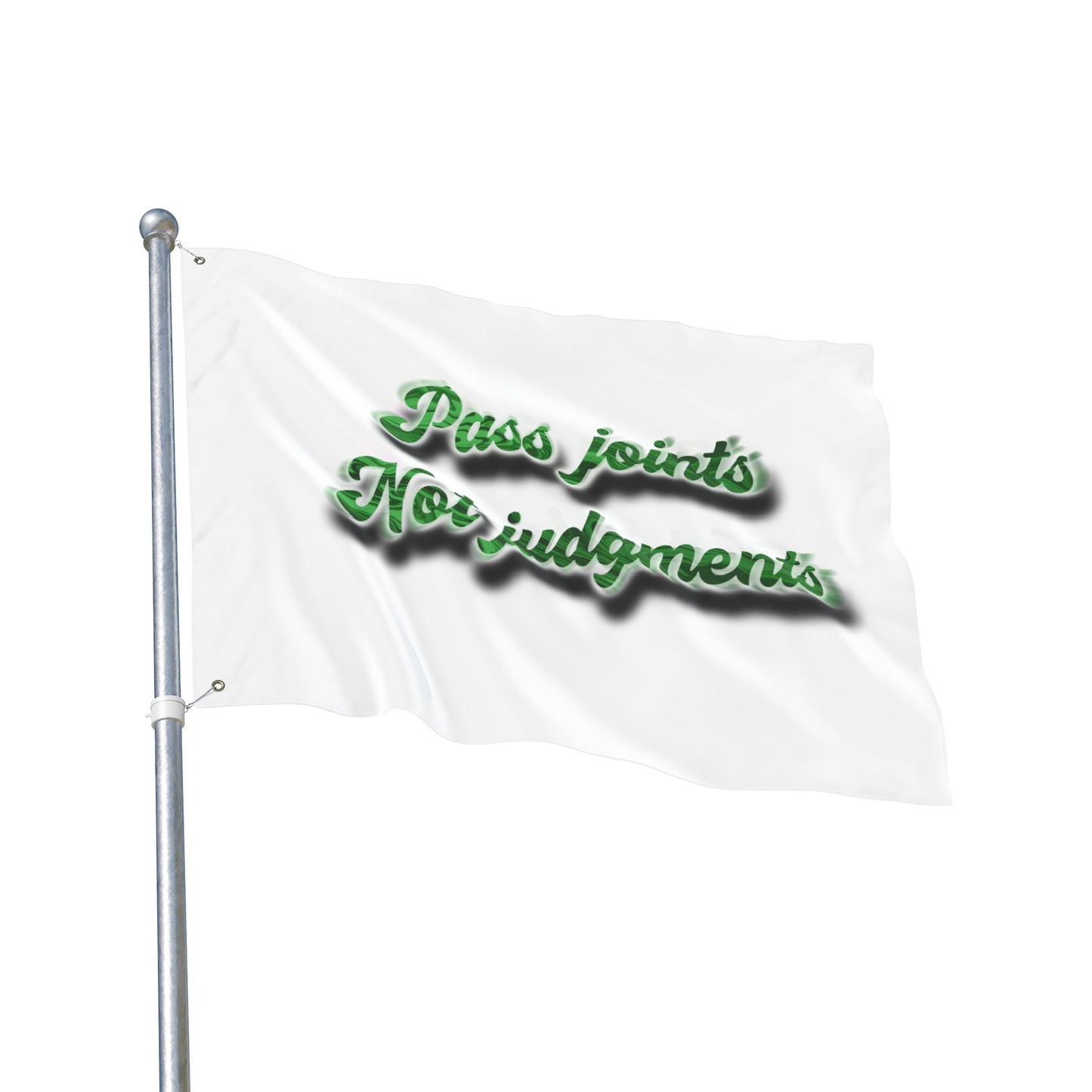 Double-Sided Decorative Flag — "Pass Joints Not Judgments" Stoner Garden Banner