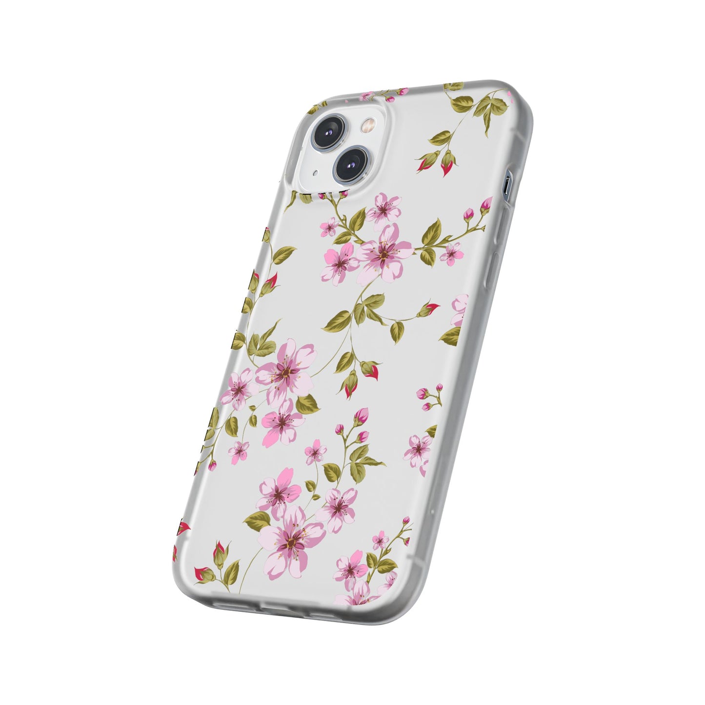 Floral Pink Blossom Flexi Case — Slim Protective Phone Case with Watercolor Cherry Blossom Design