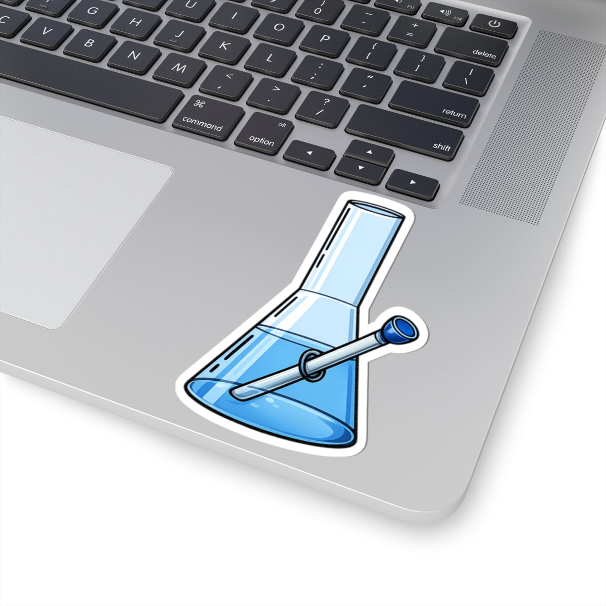 Bong Beaker Kiss-Cut Sticker – Blue Glass Water Pipe Decal for Laptops & Water Bottles