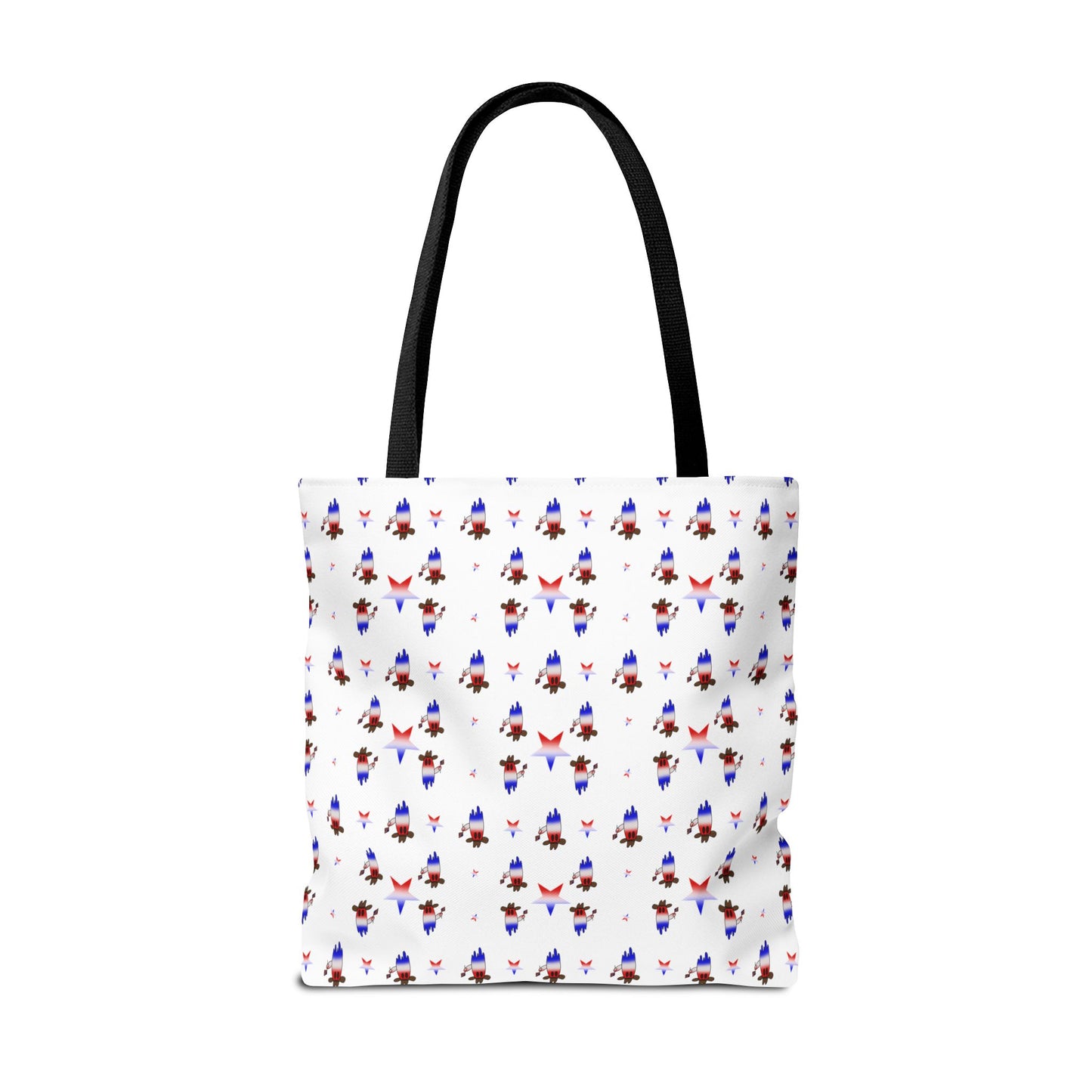 Patriotic Ghost Pattern Tote Bag – Red White Blue All-Over Print