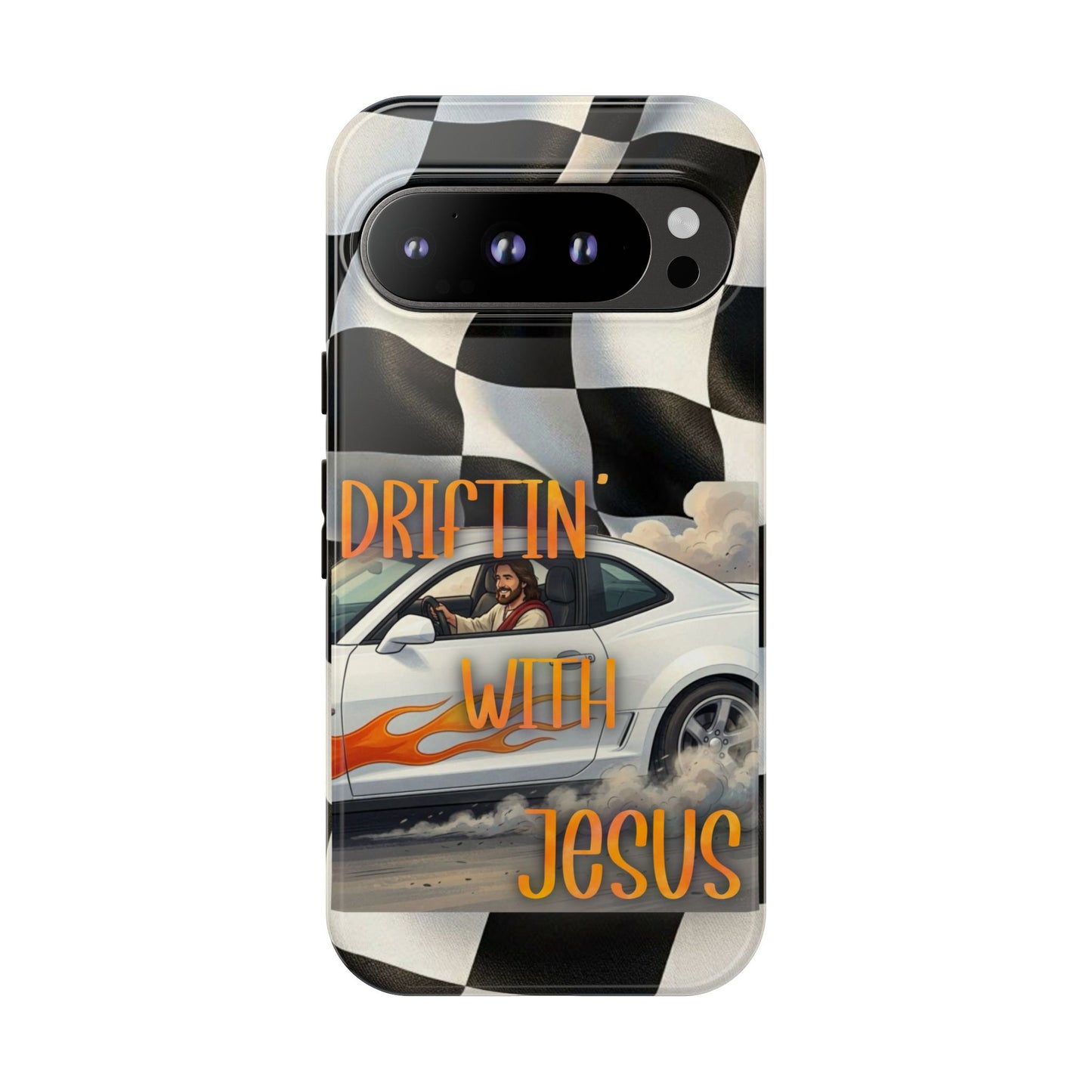 Phone Case — "Driftin' With Jesus" Racing Crosscheck Design - Samsung/ Google phones