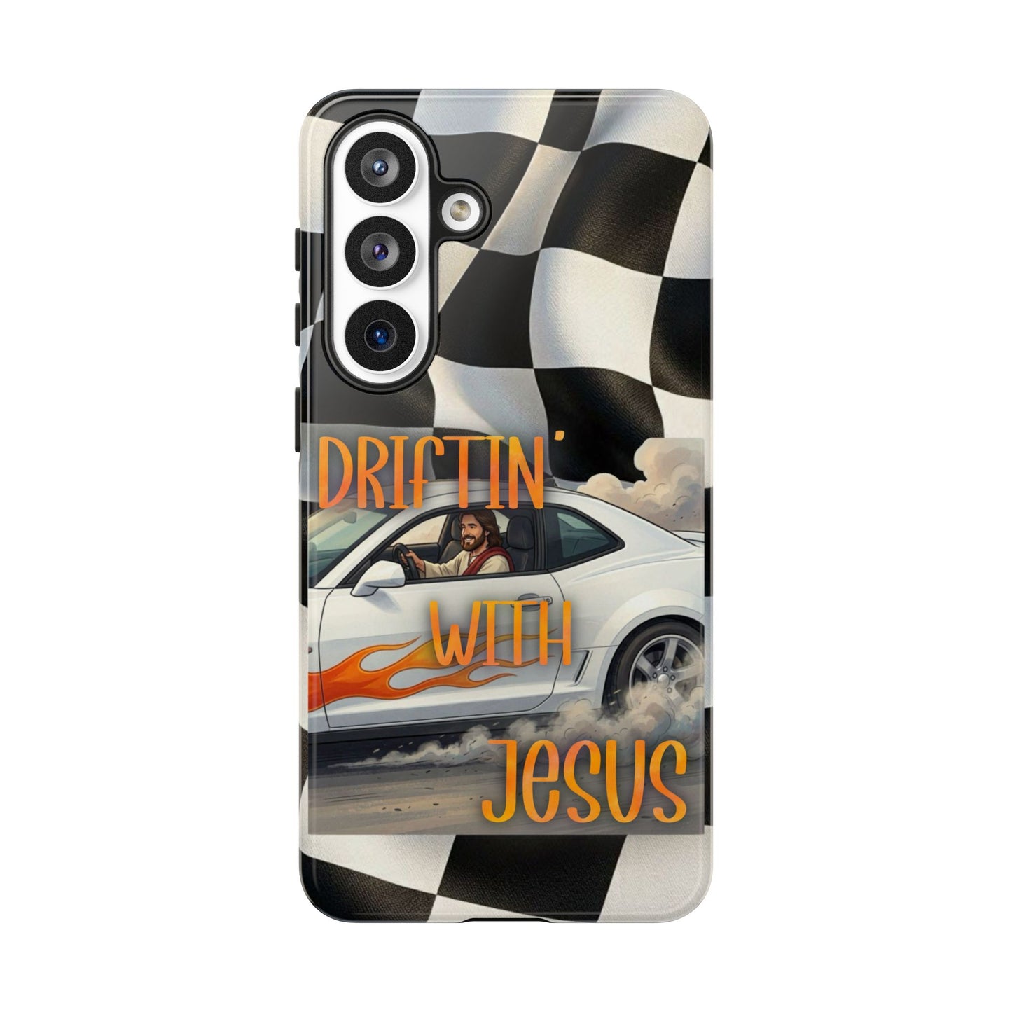 Phone Case — "Driftin' With Jesus" Racing Crosscheck Design - Samsung/ Google phones