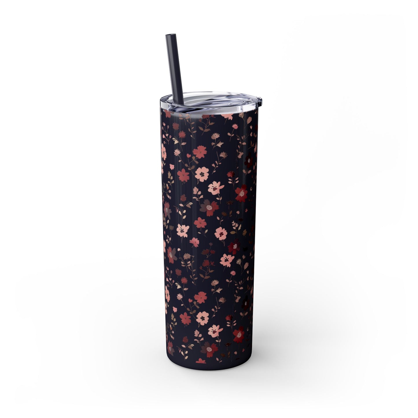 Floral Skinny Tumbler 20oz – Pink Blossom Straw Cup