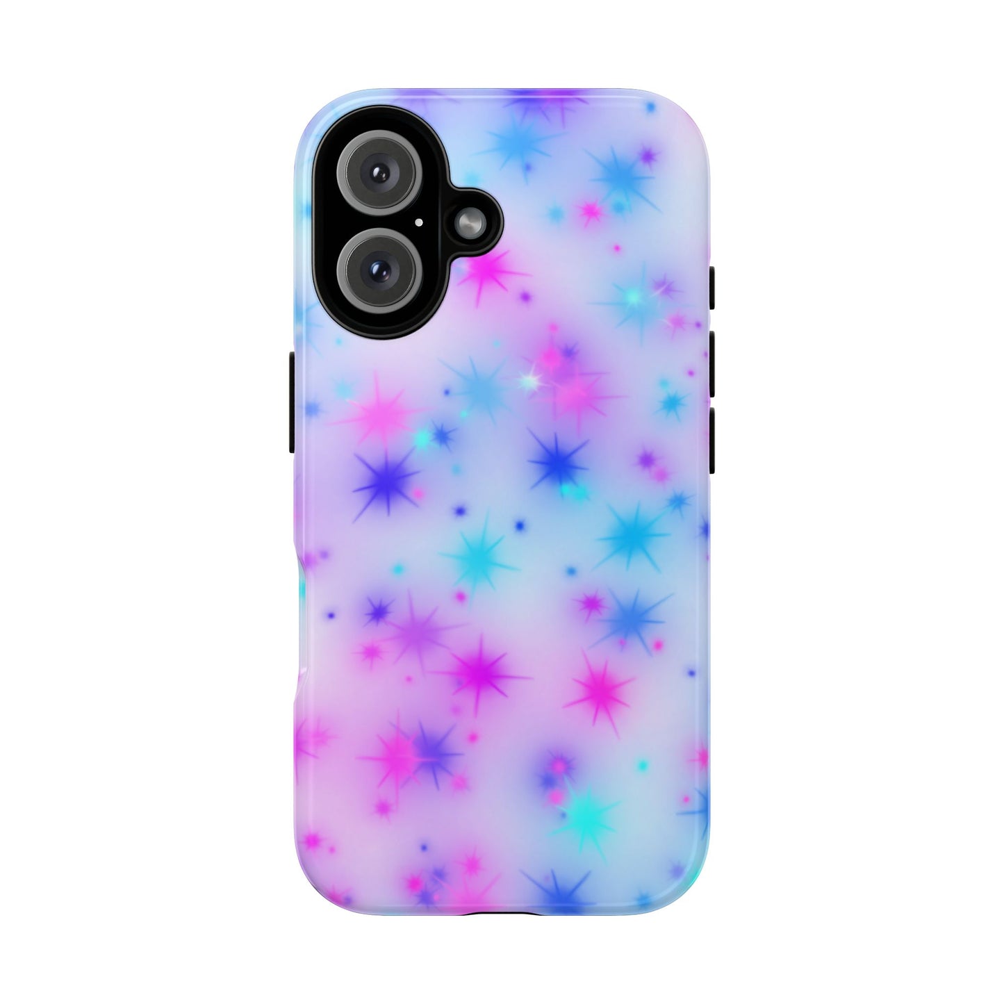 Galaxy Starburst Tough Phone Case — Pastel Pink & Blue Sparkle Protective Cover