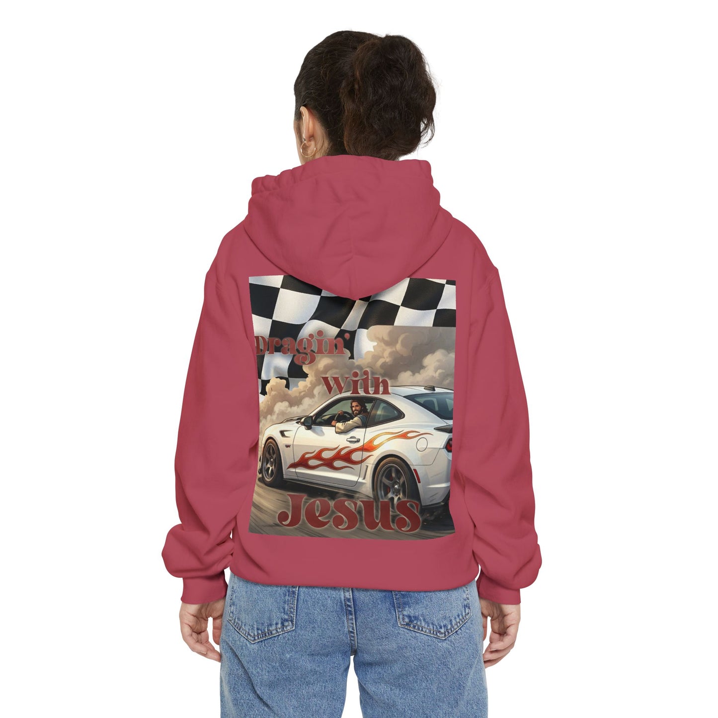 Dragin with Jesus Hoodie — Small Chest Print