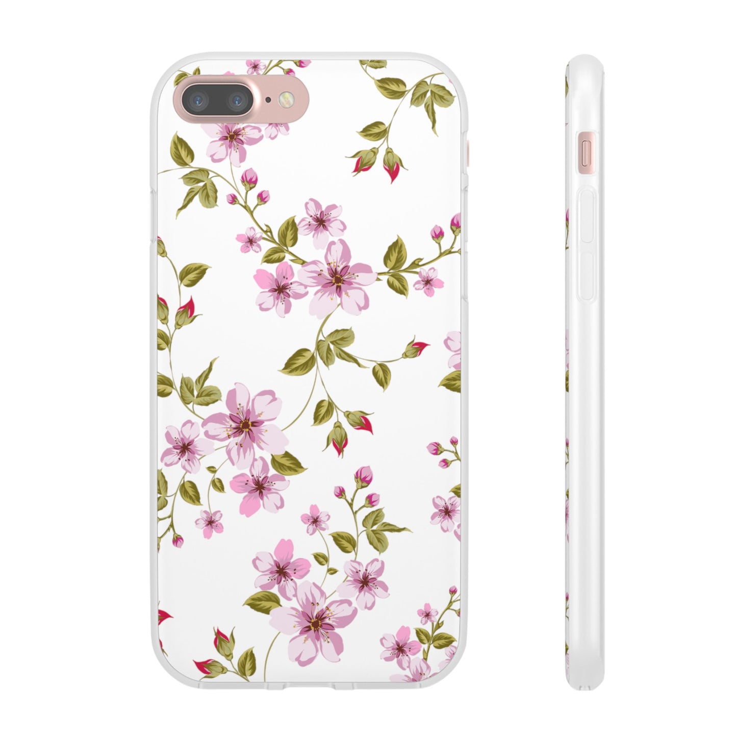 Floral Pink Blossom Flexi Case — Slim Protective Phone Case with Watercolor Cherry Blossom Design