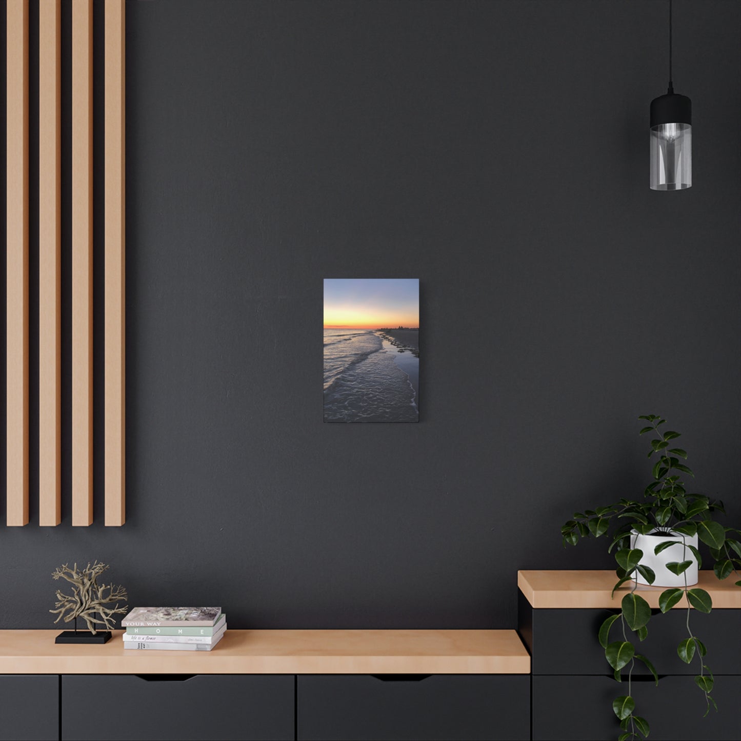 Sunset Beach Canvas Print — Coastal Wall Art for Living Room & Bedroom