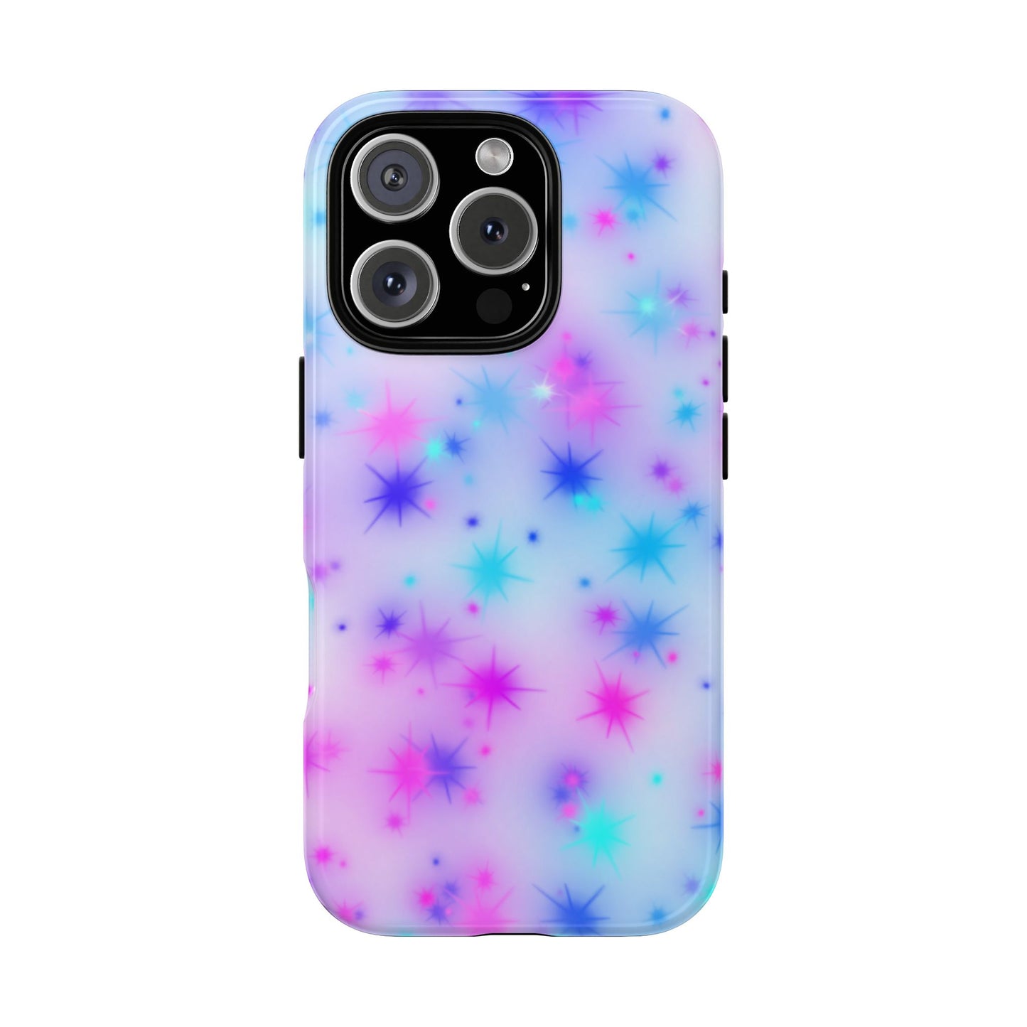 Galaxy Starburst Tough Phone Case — Pastel Pink & Blue Sparkle Protective Cover