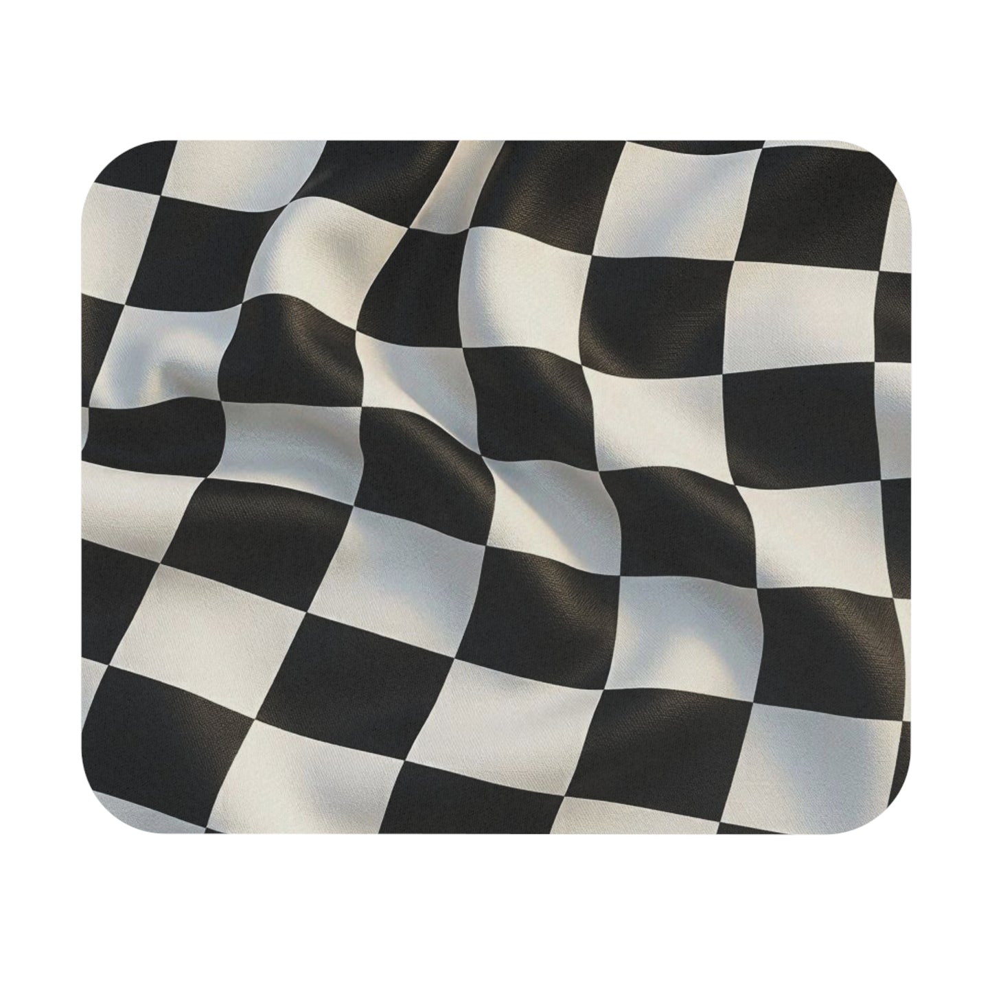 Racing Checkered Flag Mouse Pad – Black & White Retro Track Design