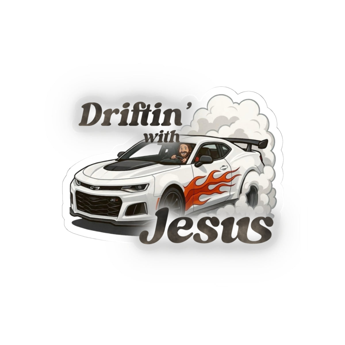Driftin' with Jesus Sticker — Car Drift Racing Faith Vinyl Sticker