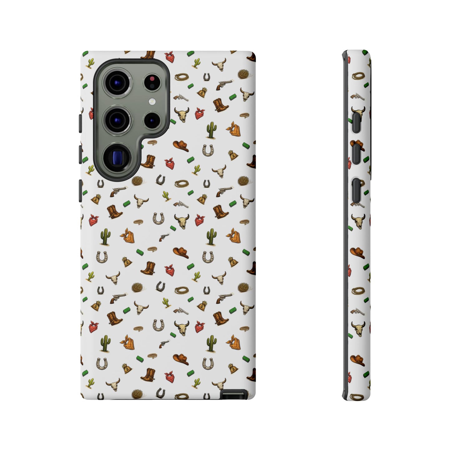 Western Pattern Phone Case — Cowboy Boots, Hats, Horseshoes & Cactus Tough Case