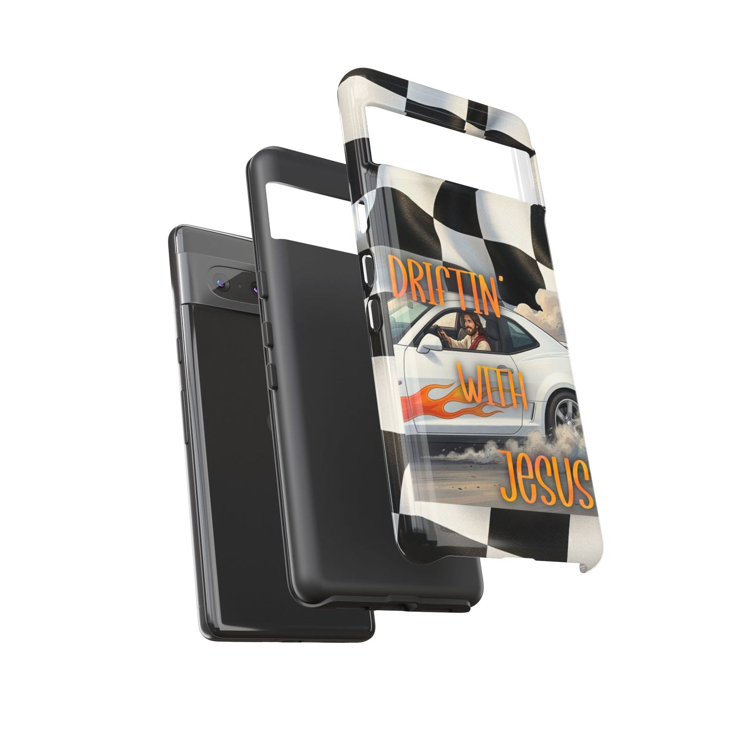 Phone Case — "Driftin' With Jesus" Racing Crosscheck Design - Samsung/ Google phones