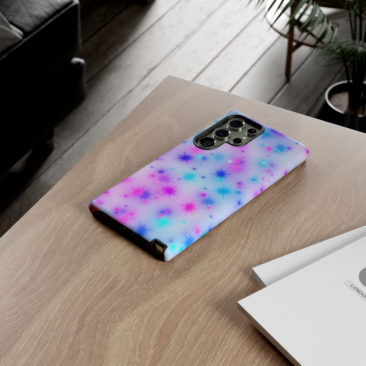 Galaxy Sparkle Tough Phone Case - Pastel Starburst Protective Cover