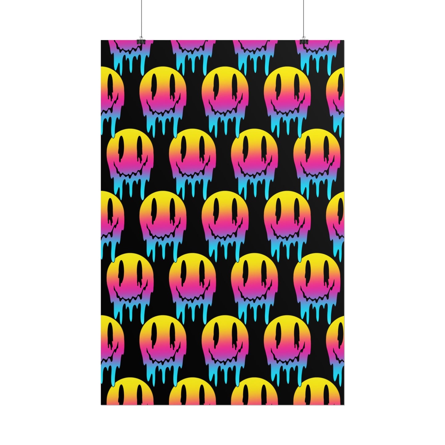 Neon Drip Smiley Poster
