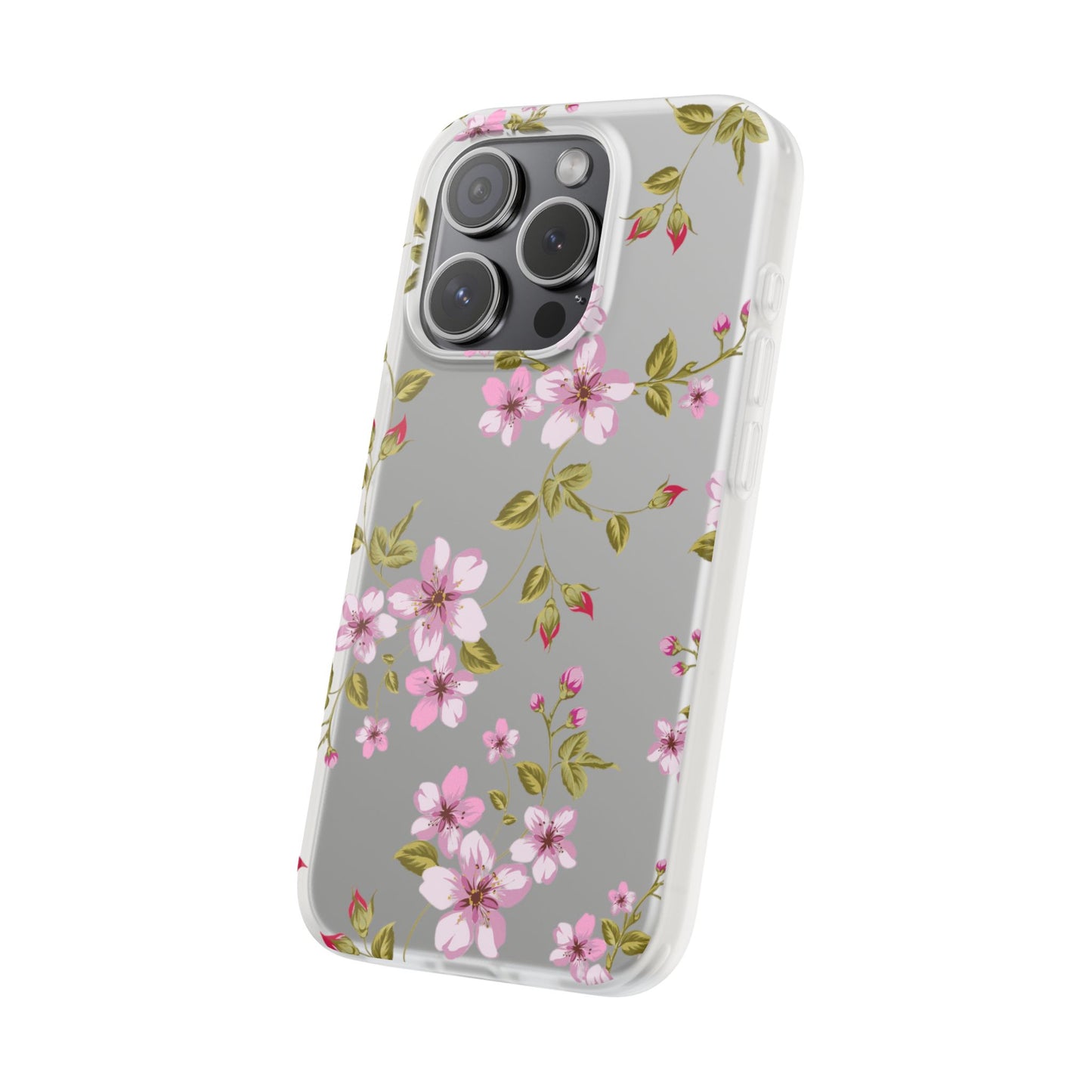Floral Pink Blossom Flexi Case — Slim Protective Phone Case with Watercolor Cherry Blossom Design