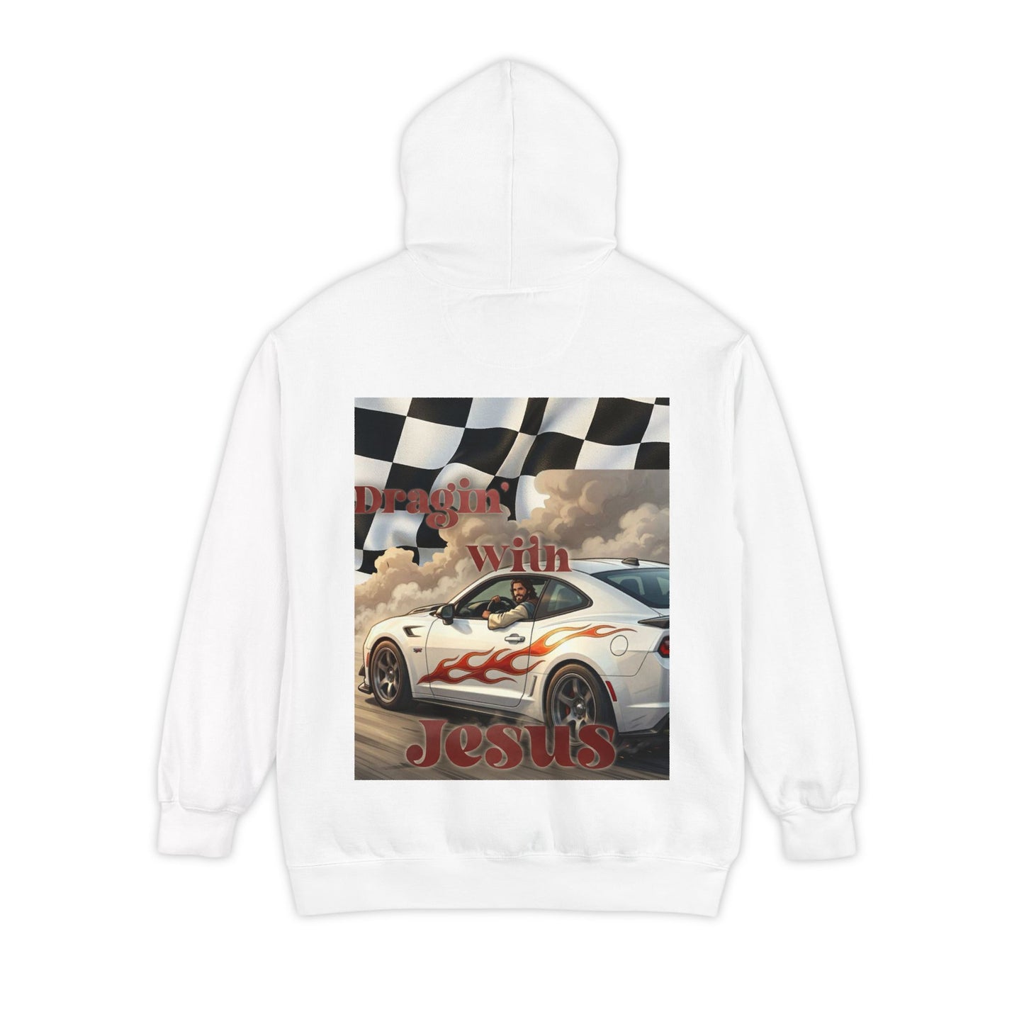 Dragin with Jesus Hoodie — Small Chest Print