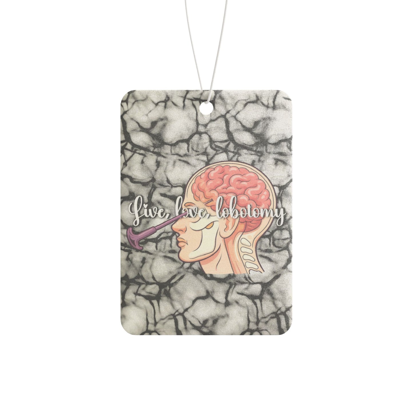 Brain Anatomy Car Air Freshener — Retro Medical Illustration Scented Decor