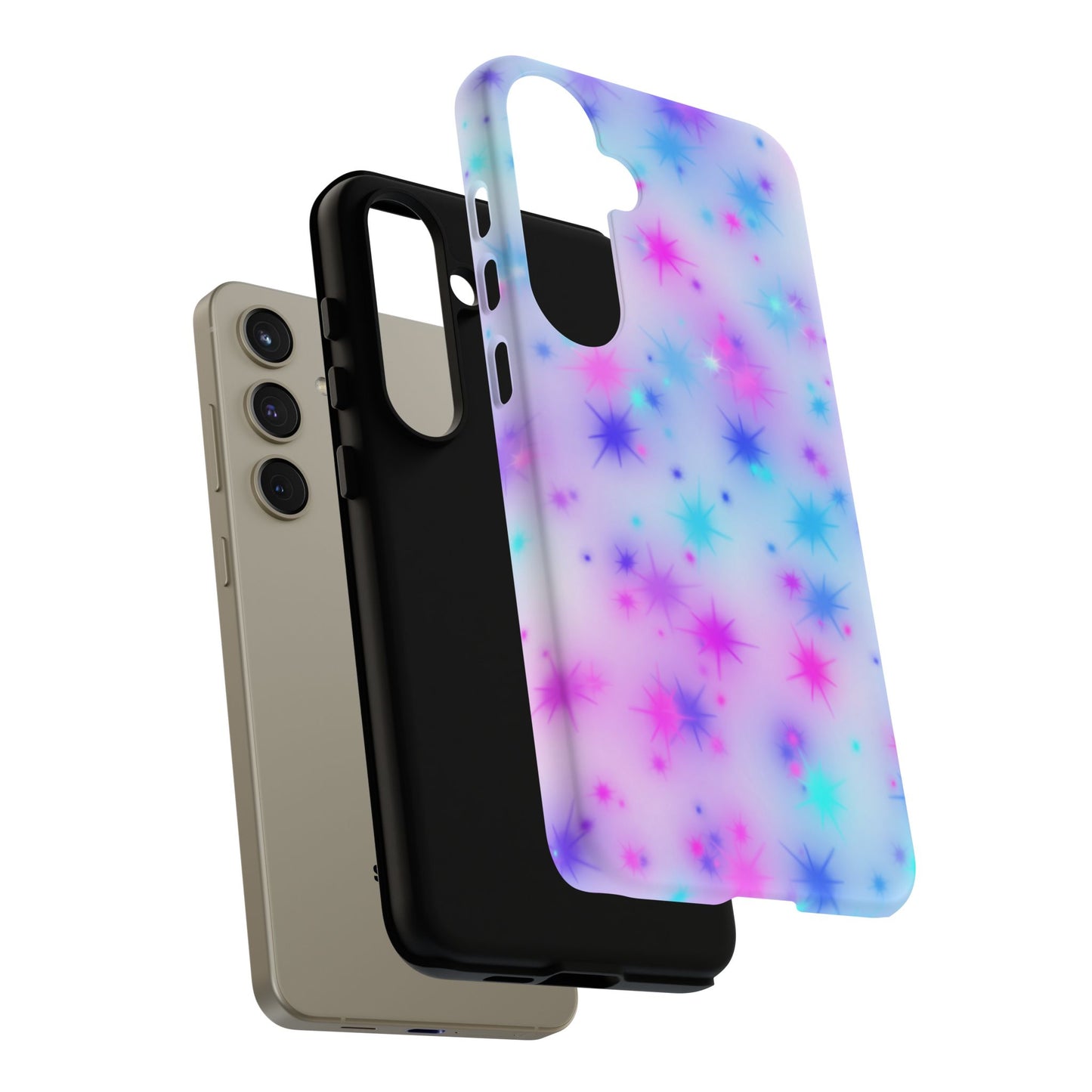Galaxy Sparkle Tough Phone Case - Pastel Starburst Protective Cover