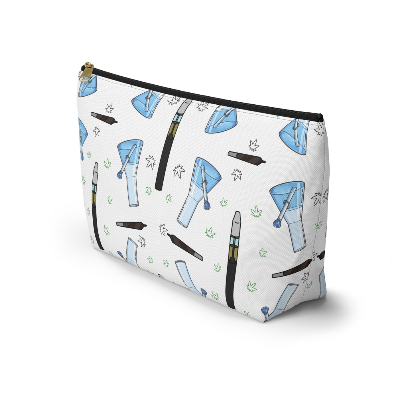 Vape & Accessories Pattern T-Bottom Accessory Pouch — Travel Makeup & Gadget Organizer