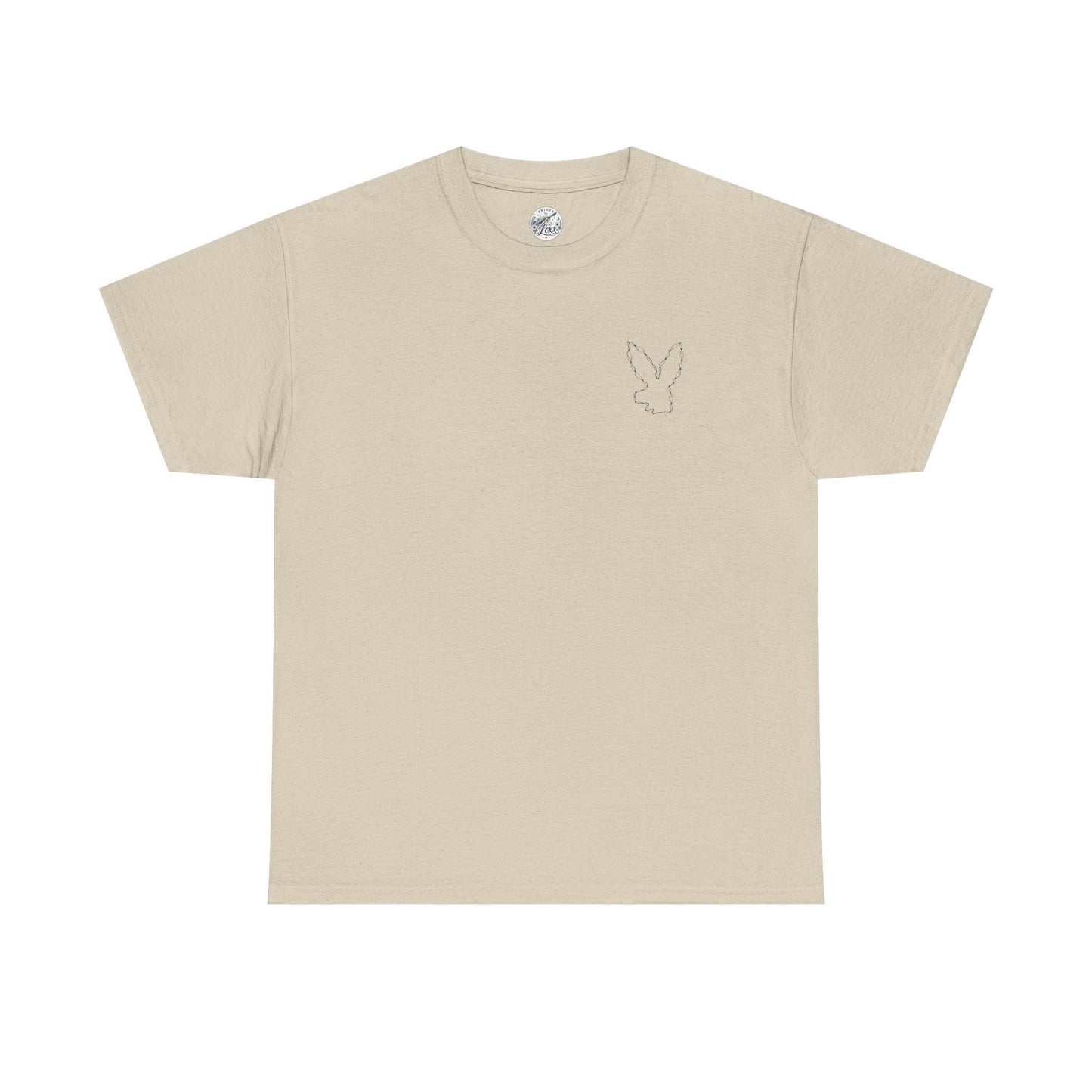 Bunny Outline Tee — Minimal Floral Rabbit Graphic T‑Shirt