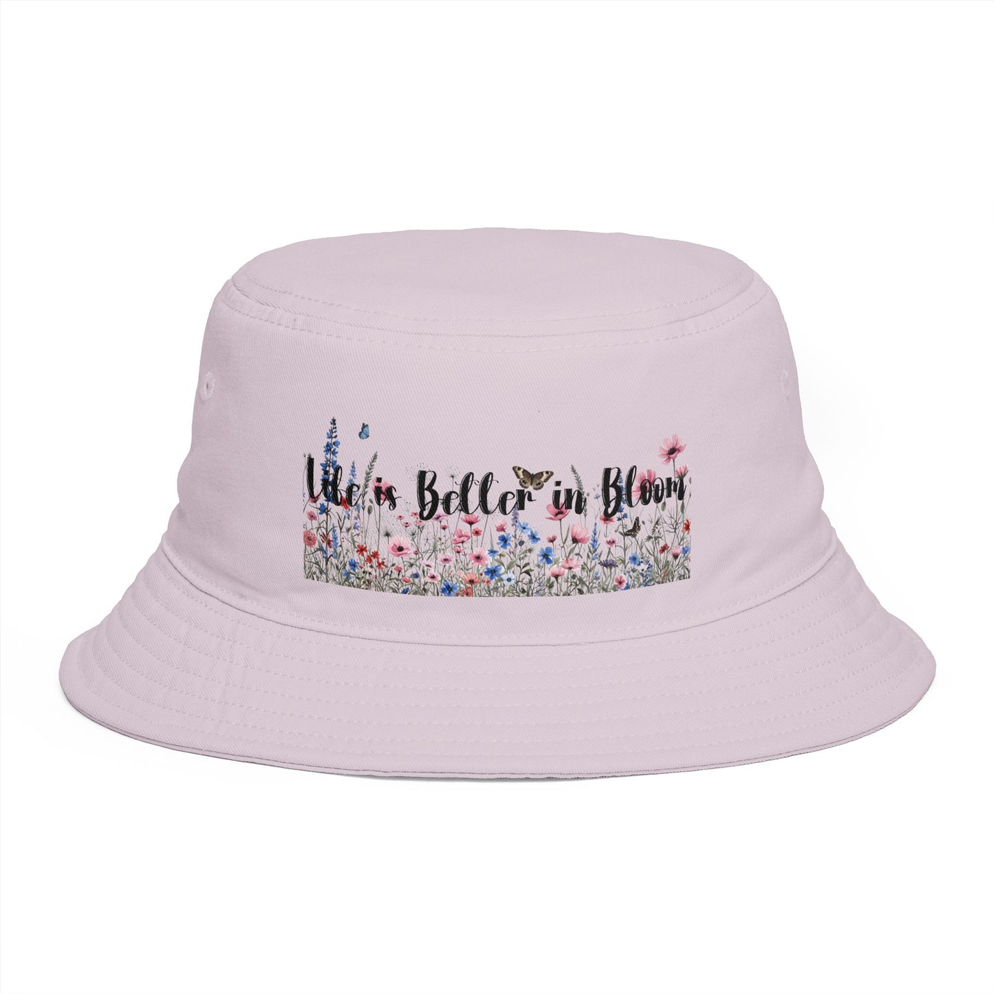 Bucket Hat — "Life's Better in Bloom" Floral Sun Hat