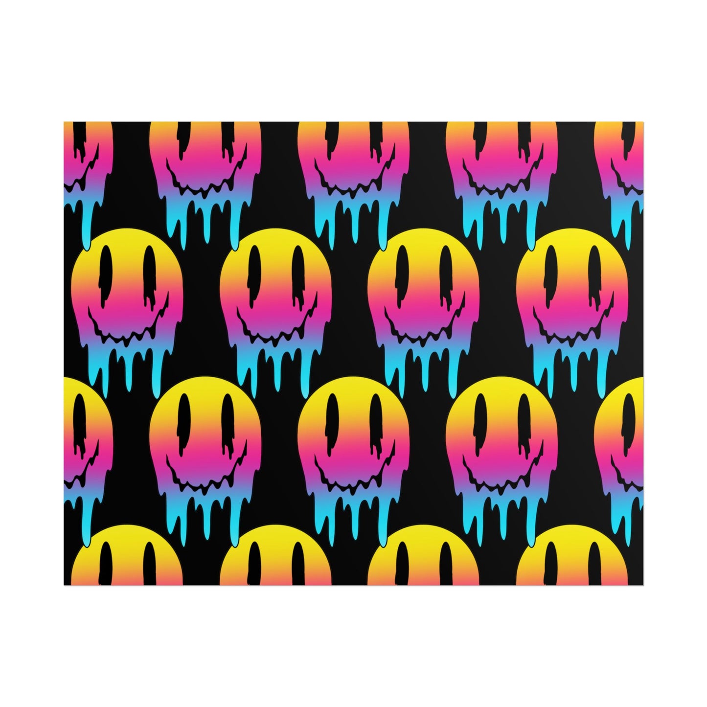 Neon Drip Smiley Poster