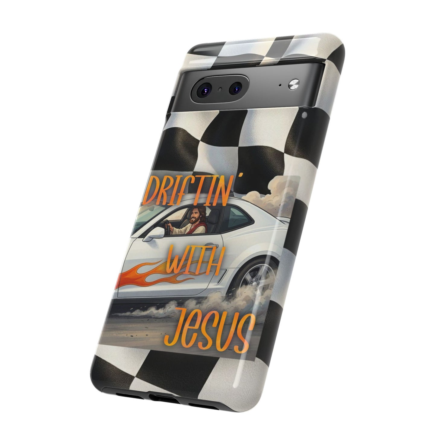 Phone Case — "Driftin' With Jesus" Racing Crosscheck Design - Samsung/ Google phones