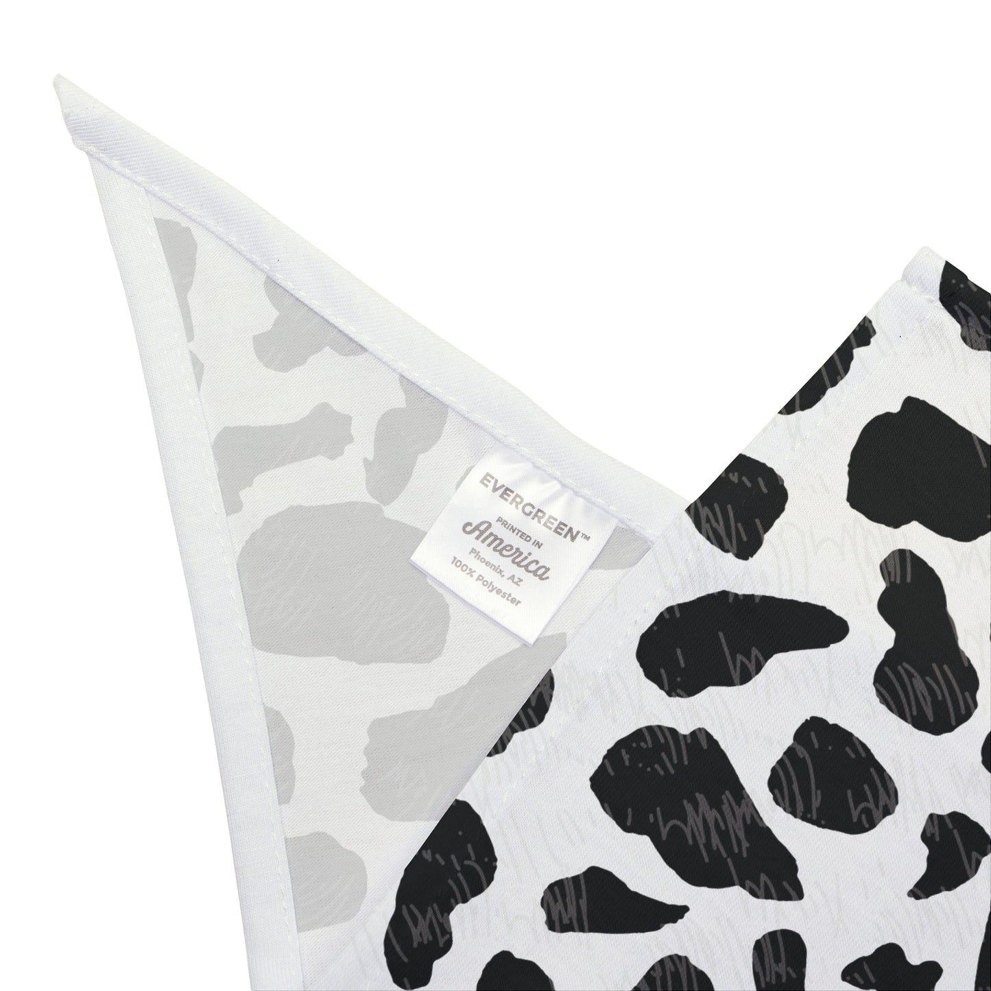 Cow Print Pet Bandana — Black & White Triangle Dog Bandana