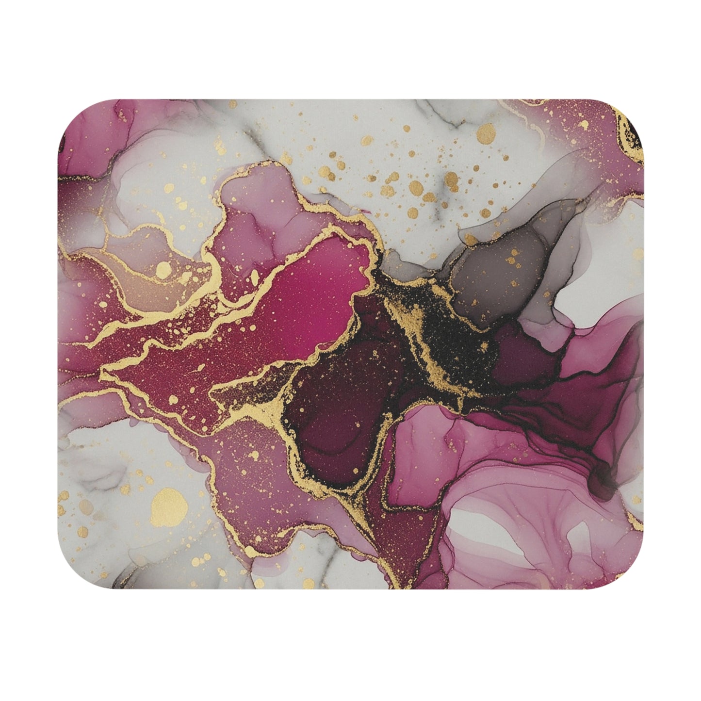 Pink Gold Marble Mouse Pad — Elegant Abstract Desk Mat