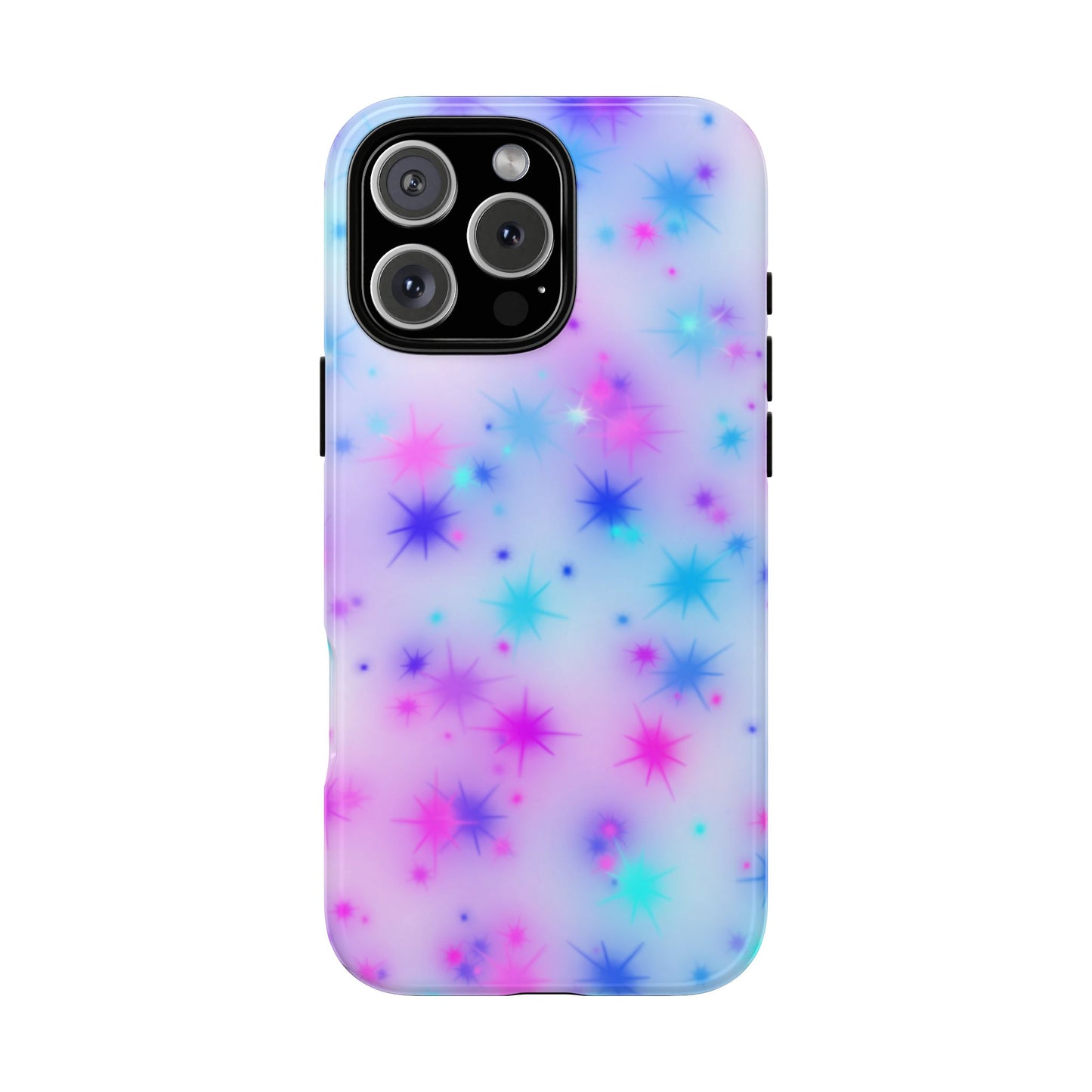 Galaxy Starburst Tough Phone Case — Pastel Pink & Blue Sparkle Protective Cover