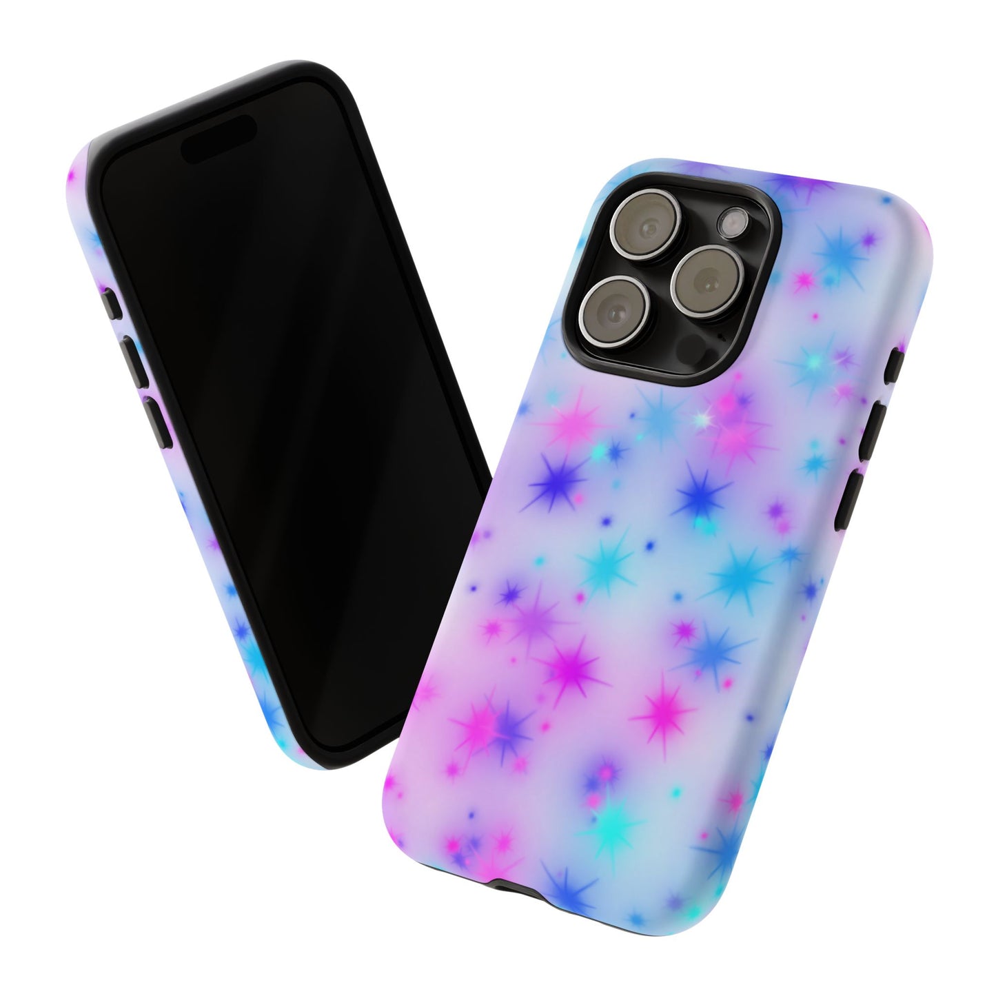 Galaxy Starburst Tough Phone Case — Pastel Pink & Blue Sparkle Protective Cover