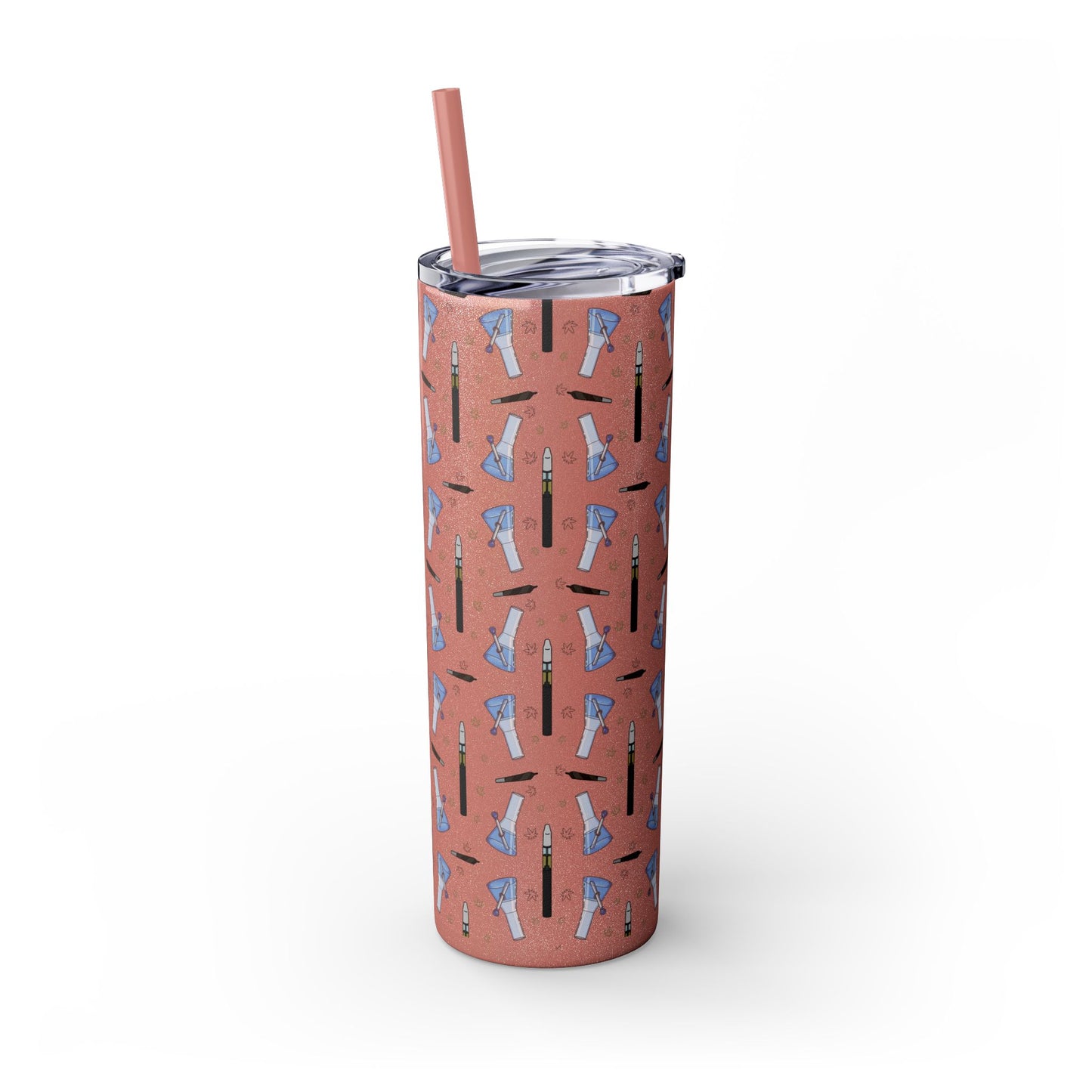 20oz Skinny Tumbler – Bongs & Penjamin Pattern | Travel Straw Cup for Stylists