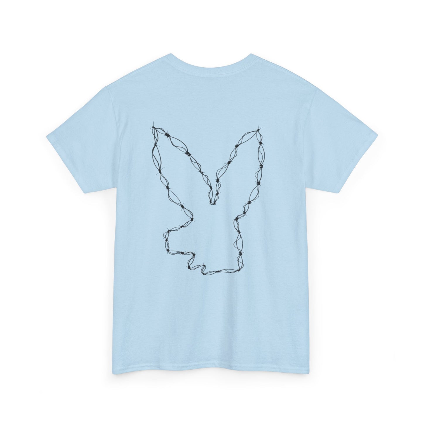 Bunny Outline Tee — Minimal Floral Rabbit Graphic T‑Shirt