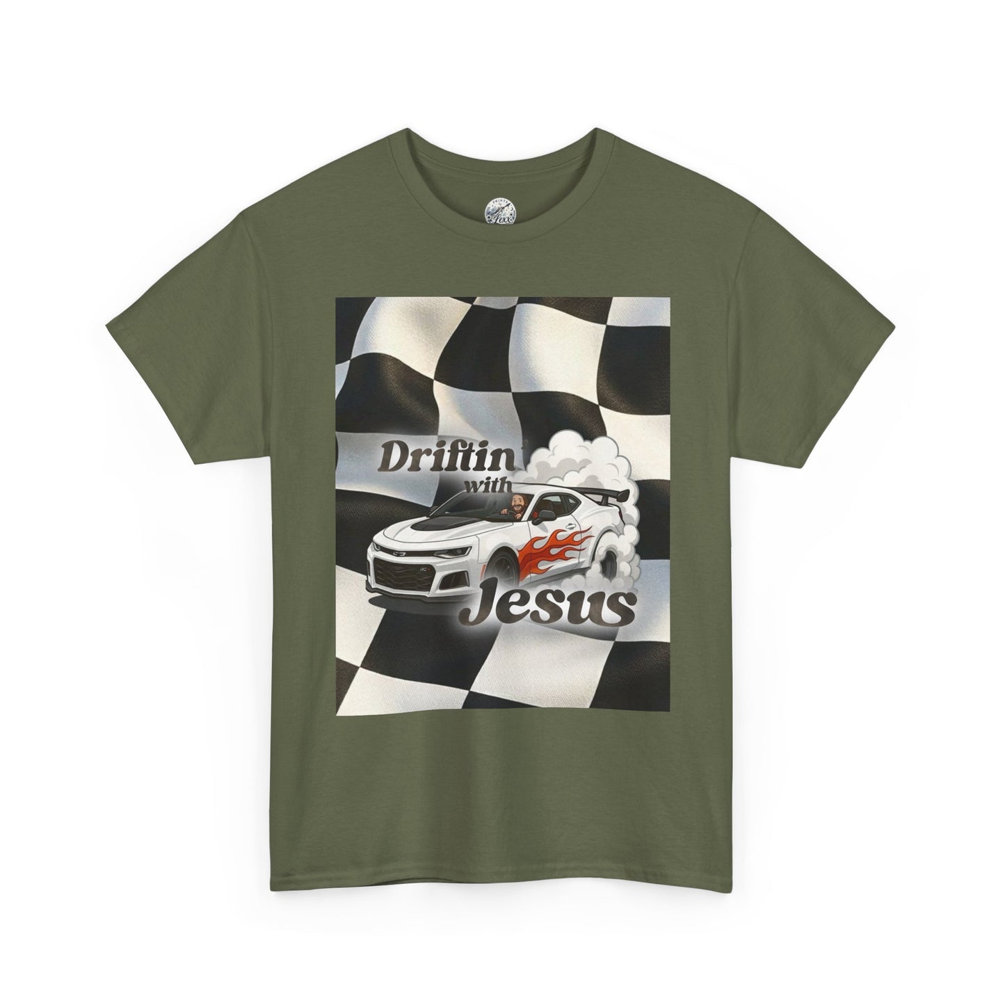 Driftin' with Jesus Tee — Christian Racing Graphic T-Shirt