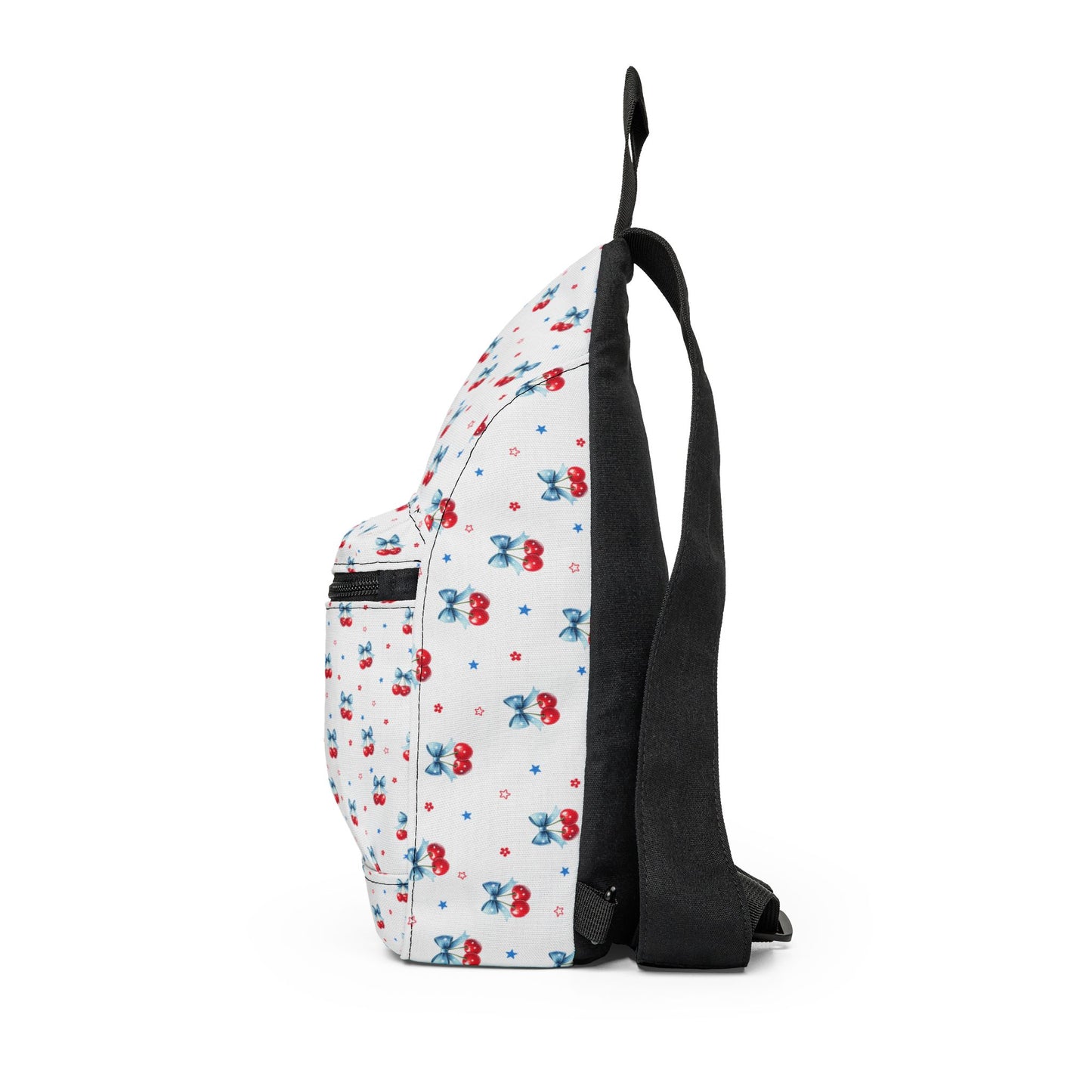Cute Red & Blue cherry Pattern Sling Bag – Lightweight Crossbody Backpack