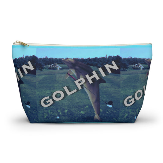 Golphin Dolphin Print Accessory Pouch — T‑Bottom Cosmetic Bag