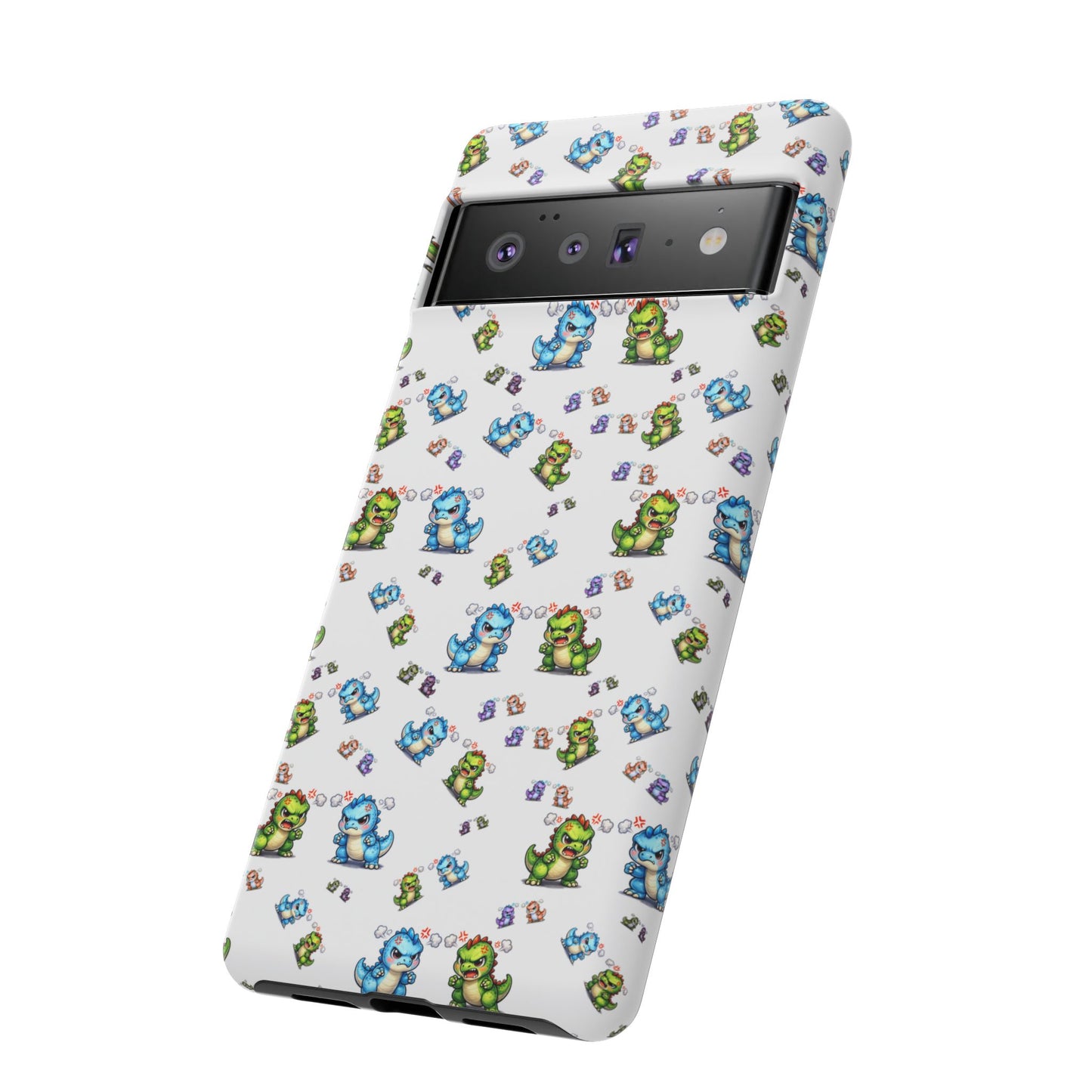 Cute Dino Pattern Phone Case — Playful Cartoon Dinosaur Tough Phone Cover