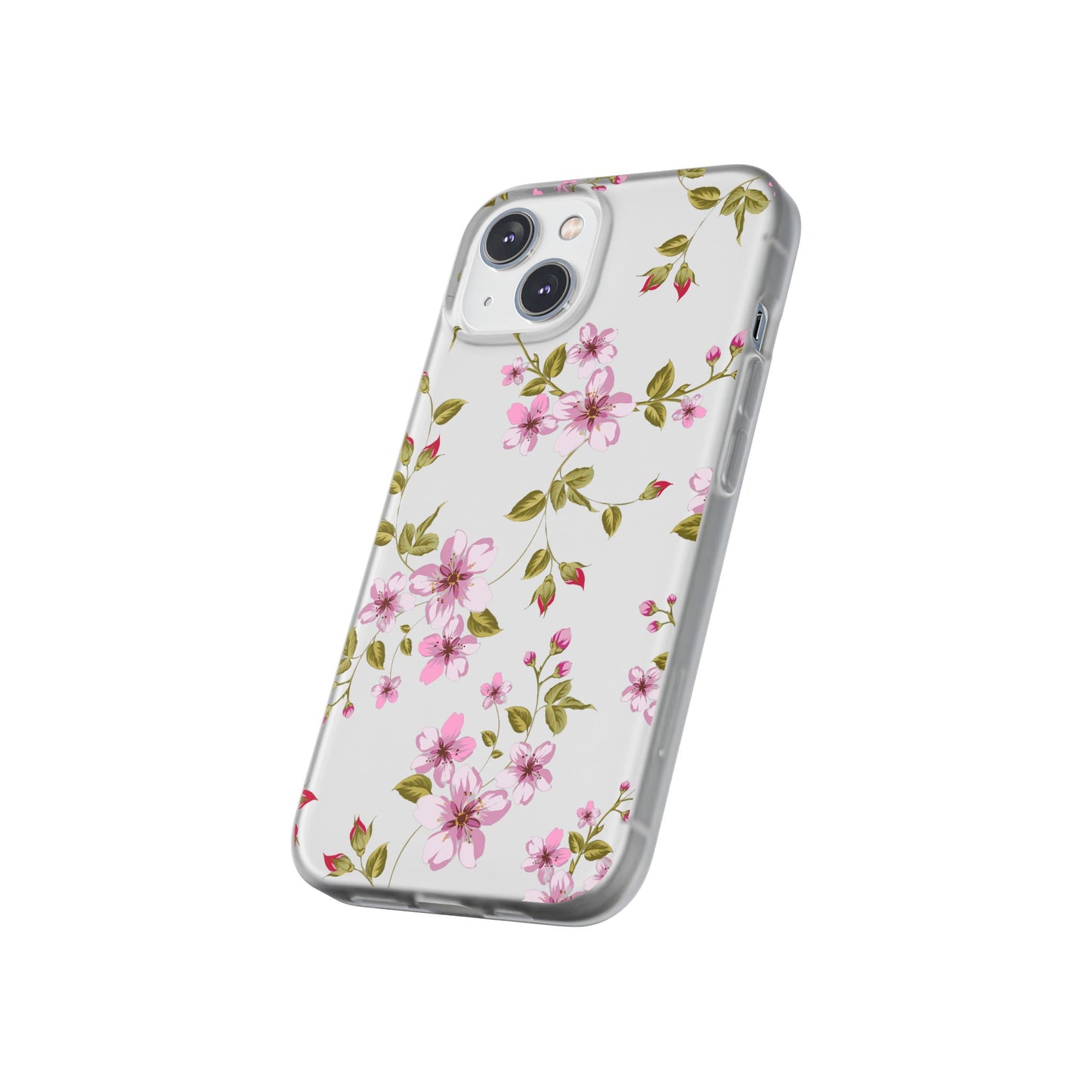 Floral Pink Blossom Flexi Case — Slim Protective Phone Case with Watercolor Cherry Blossom Design