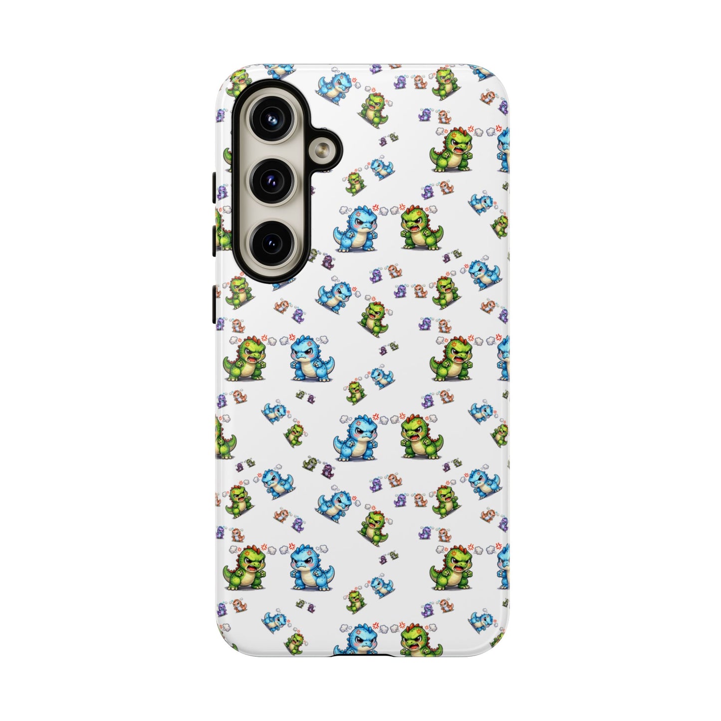 Cute Dino Pattern Phone Case — Playful Cartoon Dinosaur Tough Phone Cover