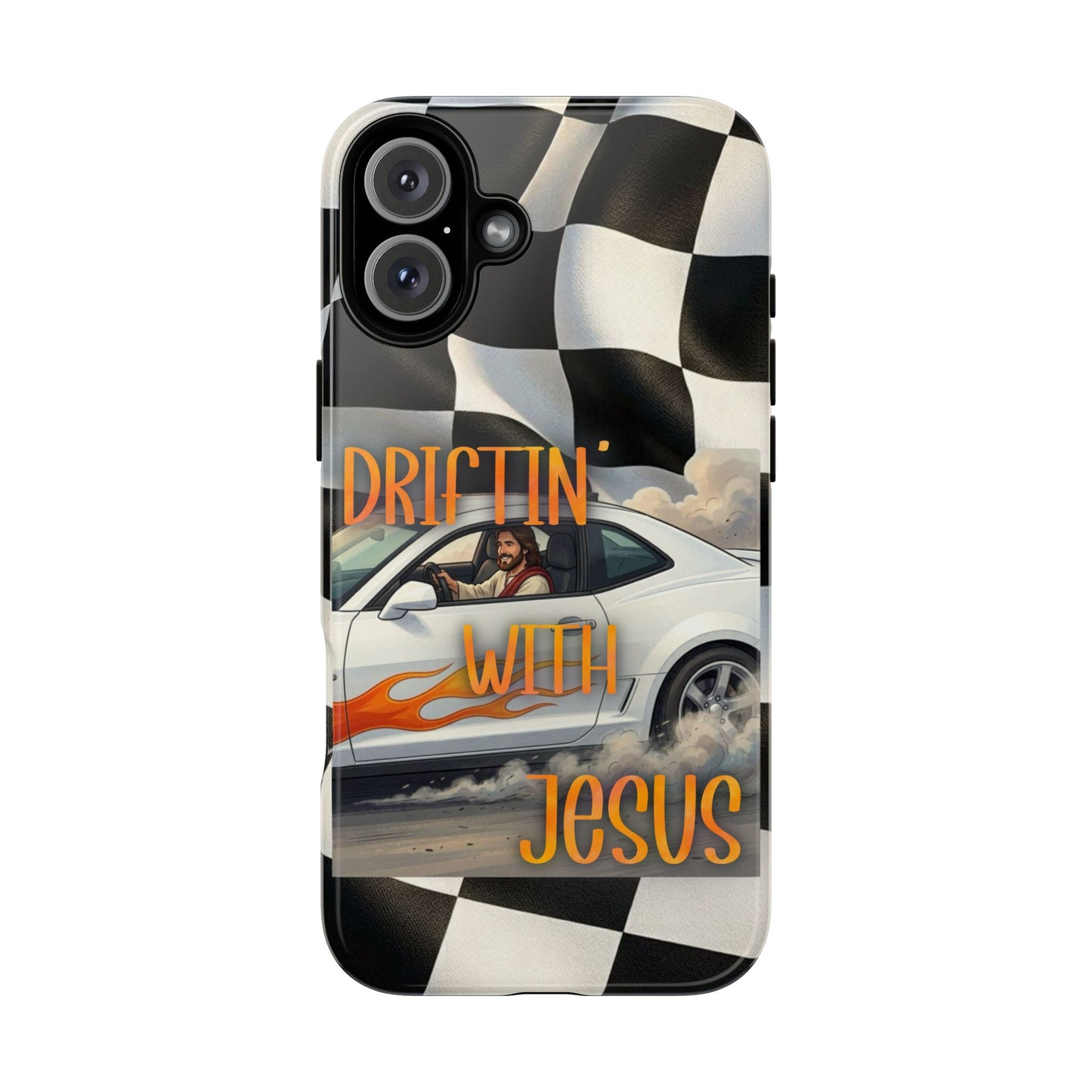 Phone Case — "Driftin' with Jesus" Racing Flag Design- iPhone