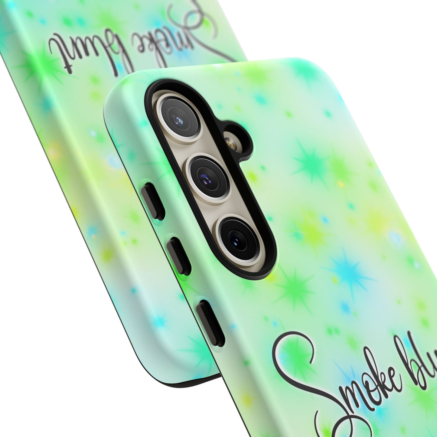 Phone Case — "Smoke blunt Serve cunt" Green Starburst Protective Case