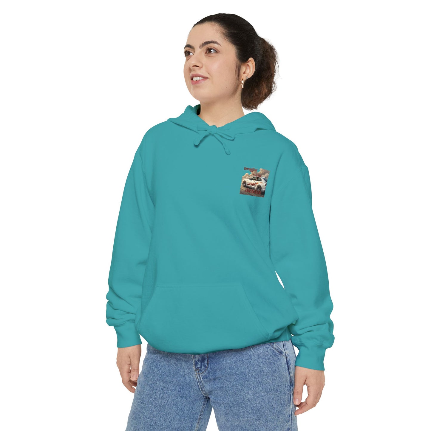 Dragin with Jesus Hoodie — Small Chest Print