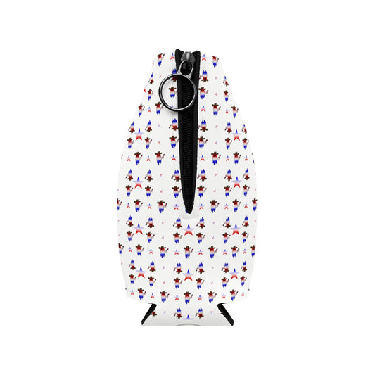 Patriotic ghost Zip-Up Bottle Cooler Sleeve