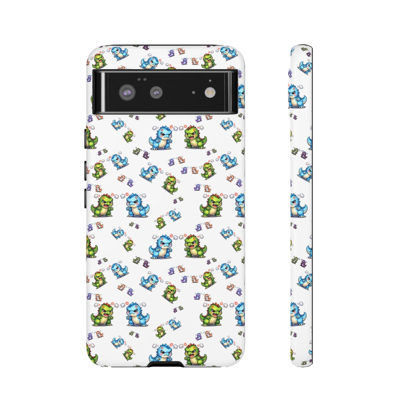Cute Dino Pattern Phone Case — Playful Cartoon Dinosaur Tough Phone Cover