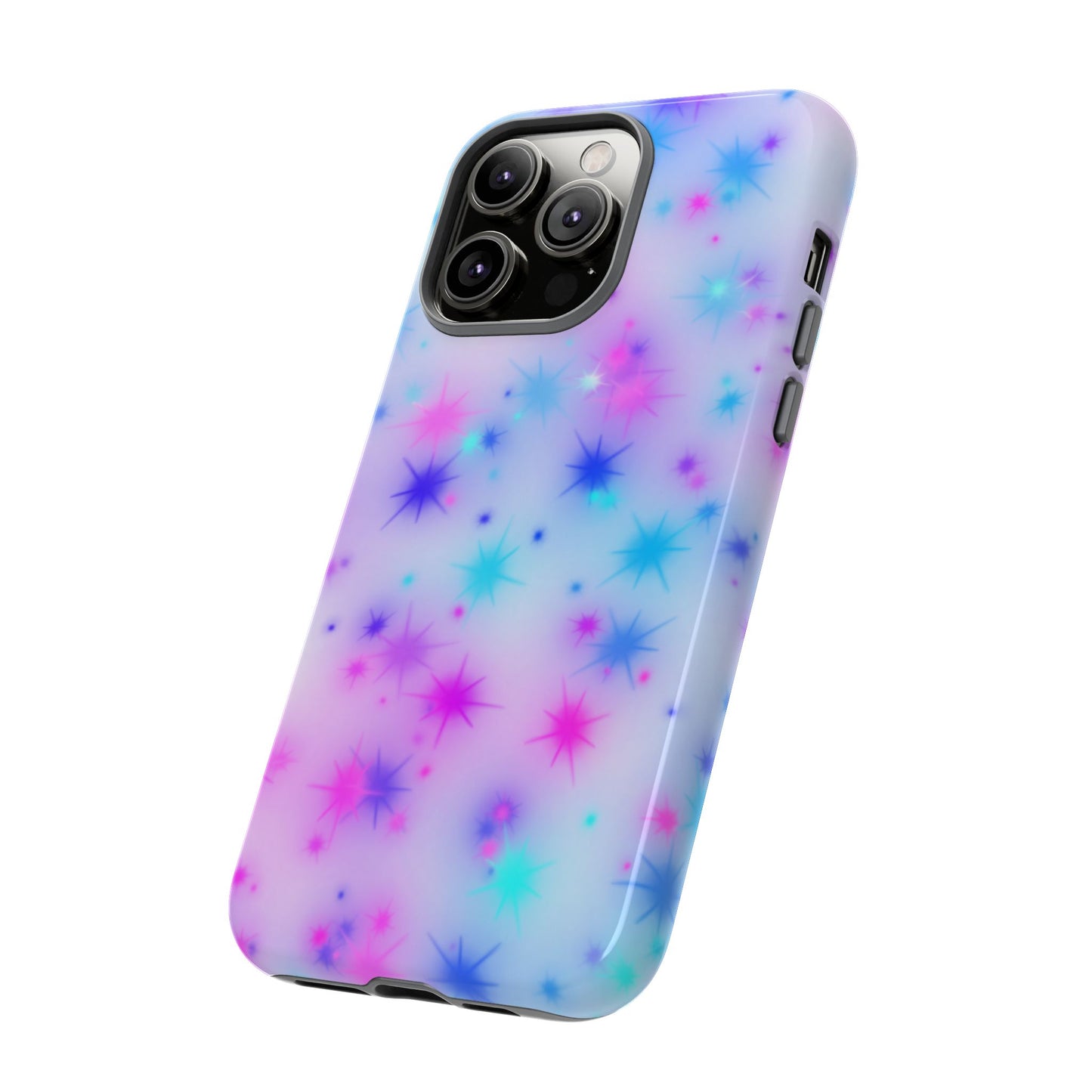 Galaxy Starburst Tough Phone Case — Pastel Pink & Blue Sparkle Protective Cover